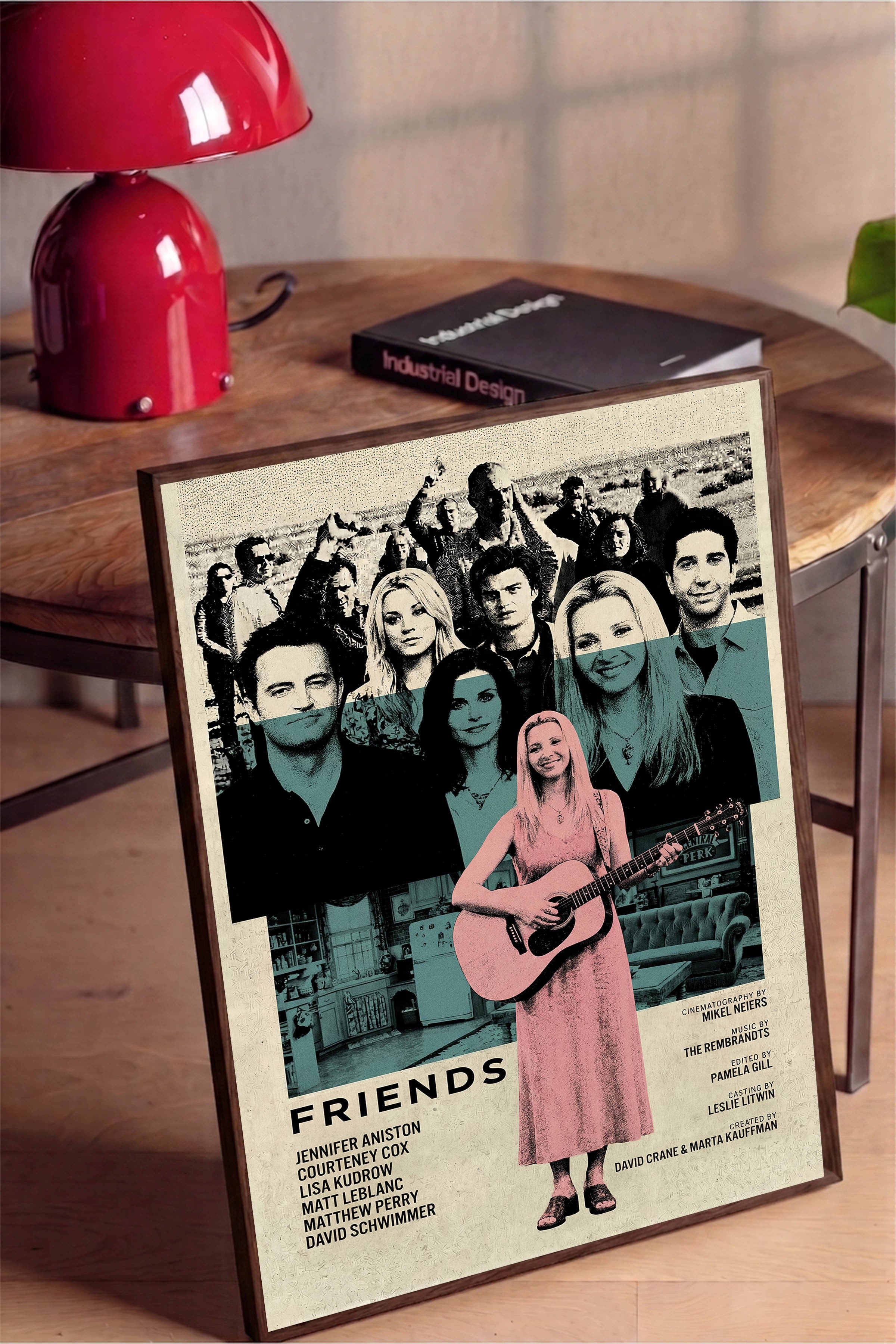 Friends Kahverengi Çerçeveli Poster, Sinema ve Dizi Tablo, Film Dizi Afişleri NO:112770