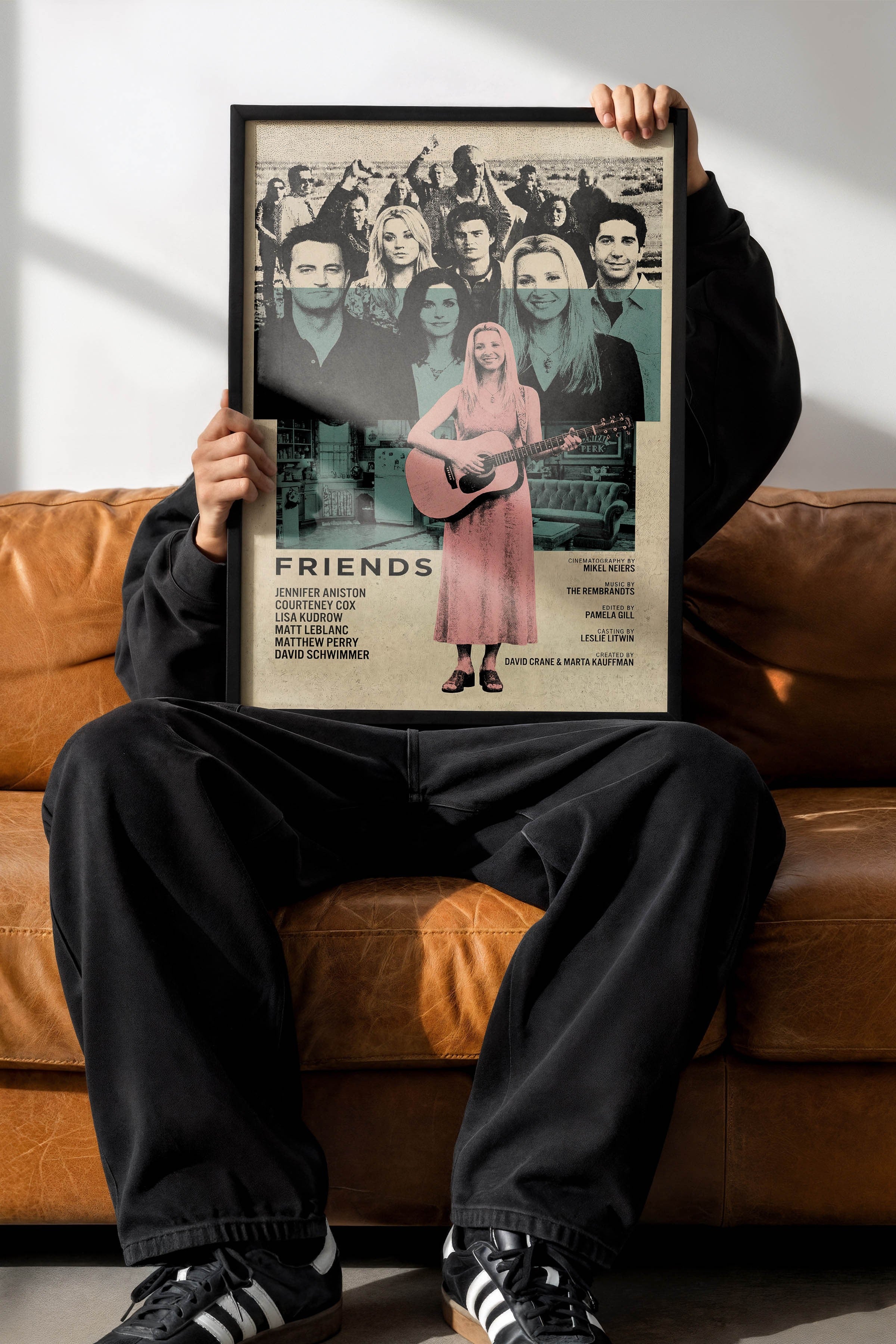 Friends Siyah Çerçeveli Poster, Sinema ve Dizi Tablo, Film Dizi Afişleri NO:112770