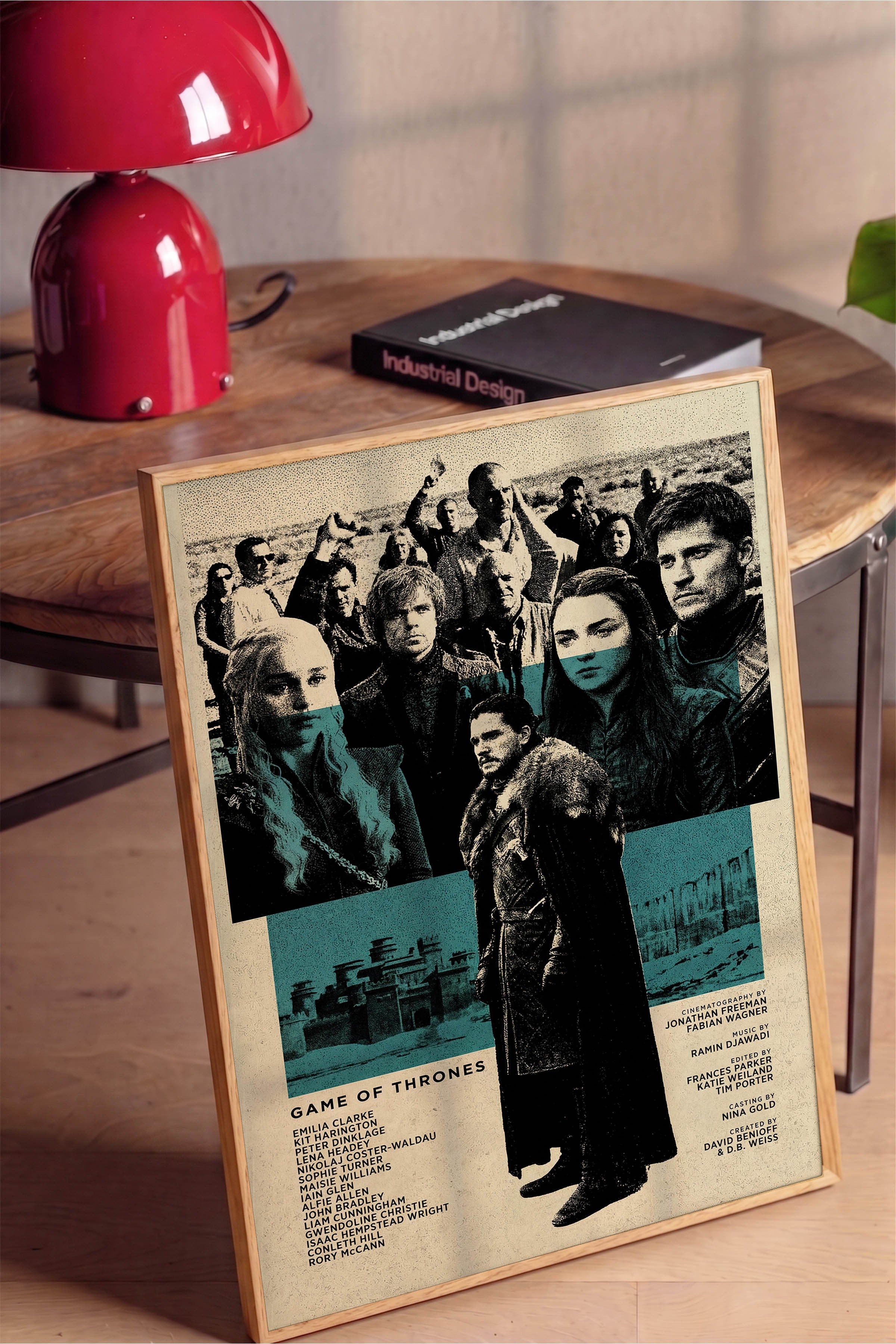 Game of Thrones Ahşap Çerçeveli Poster, Sinema ve Dizi Tablo, Film Dizi Afişleri NO:112766
