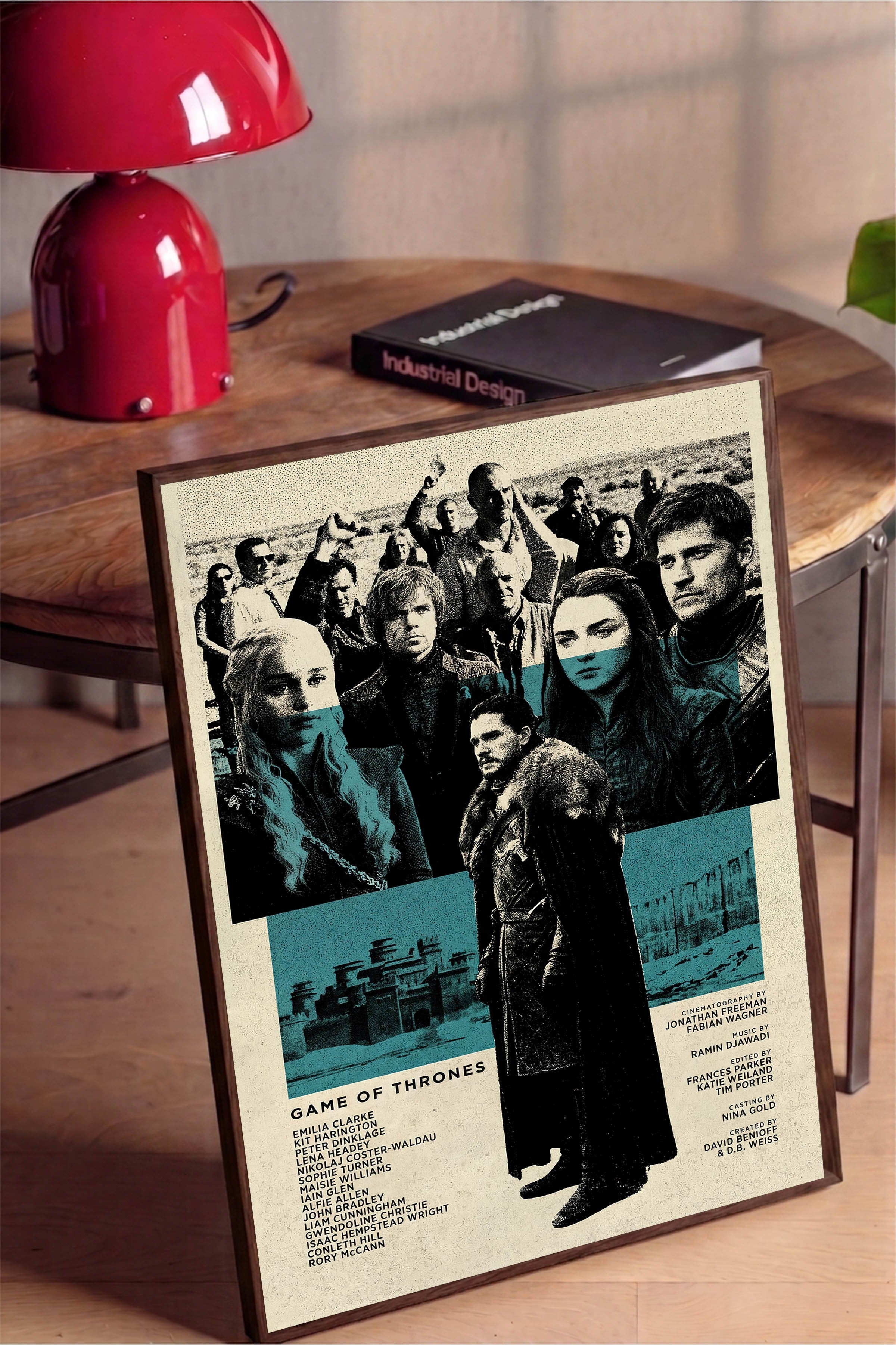 Game of Thrones Kahverengi Çerçeveli Poster, Sinema ve Dizi Tablo, Film Dizi Afişleri NO:112766