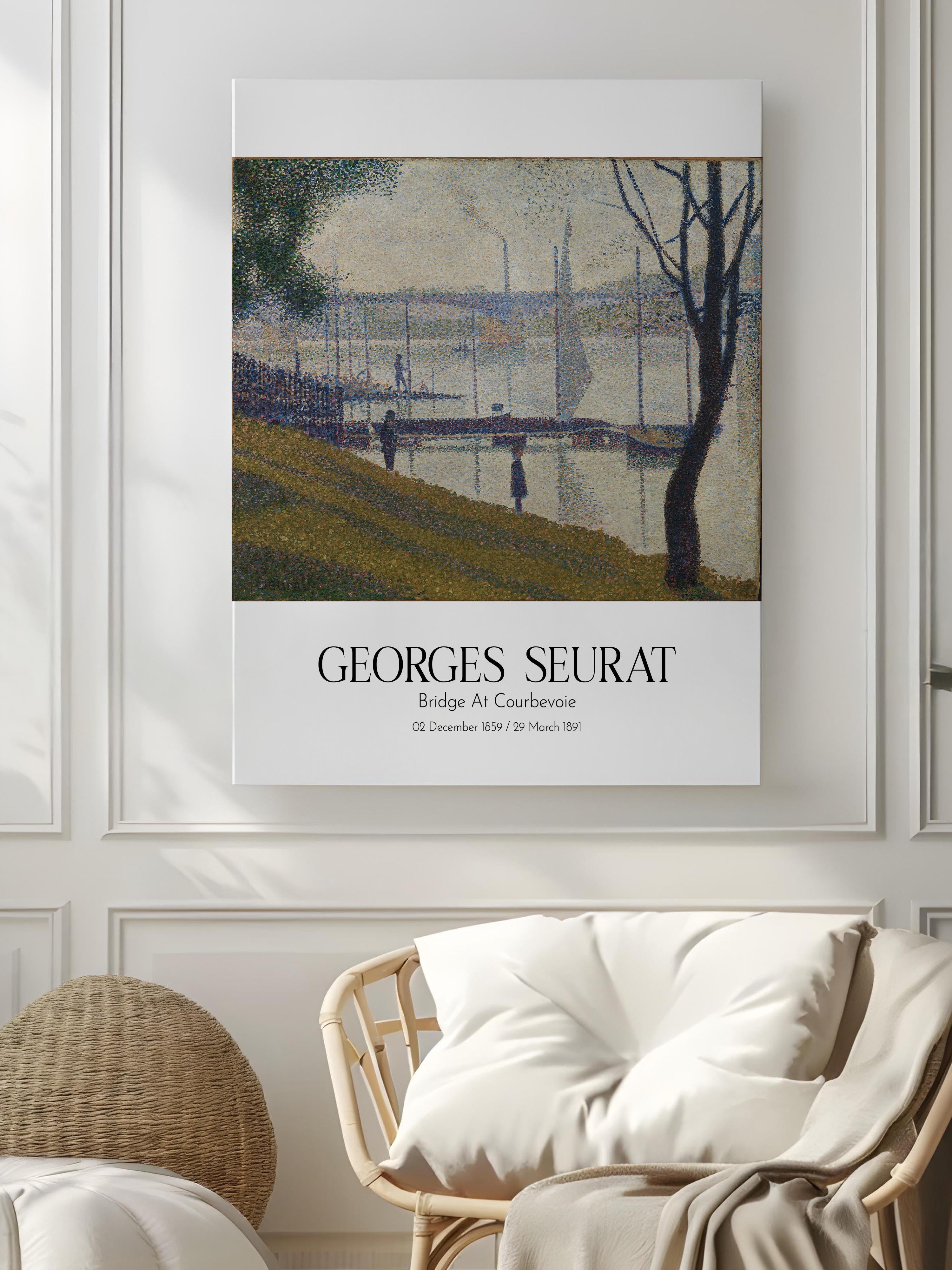 Georges Seurat - Bridge At Courbevoie, Kanvas Tablo, Sanat Serisi NO:111904