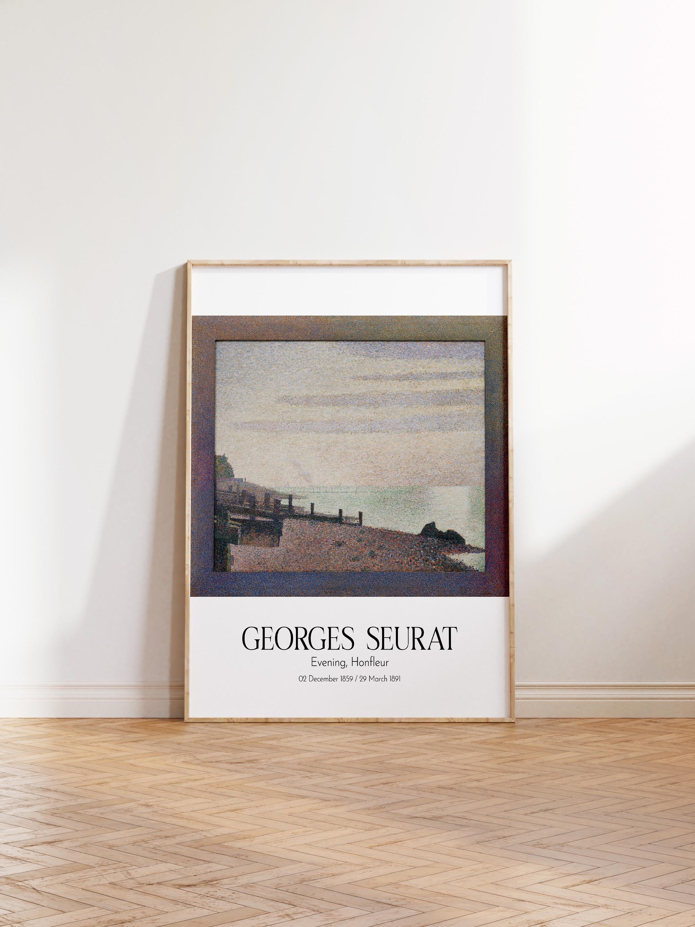Georges Seurat - Evening, Honfleur, Ahşap Çerçeveli Tablo, Sanat Serisi NO:111905