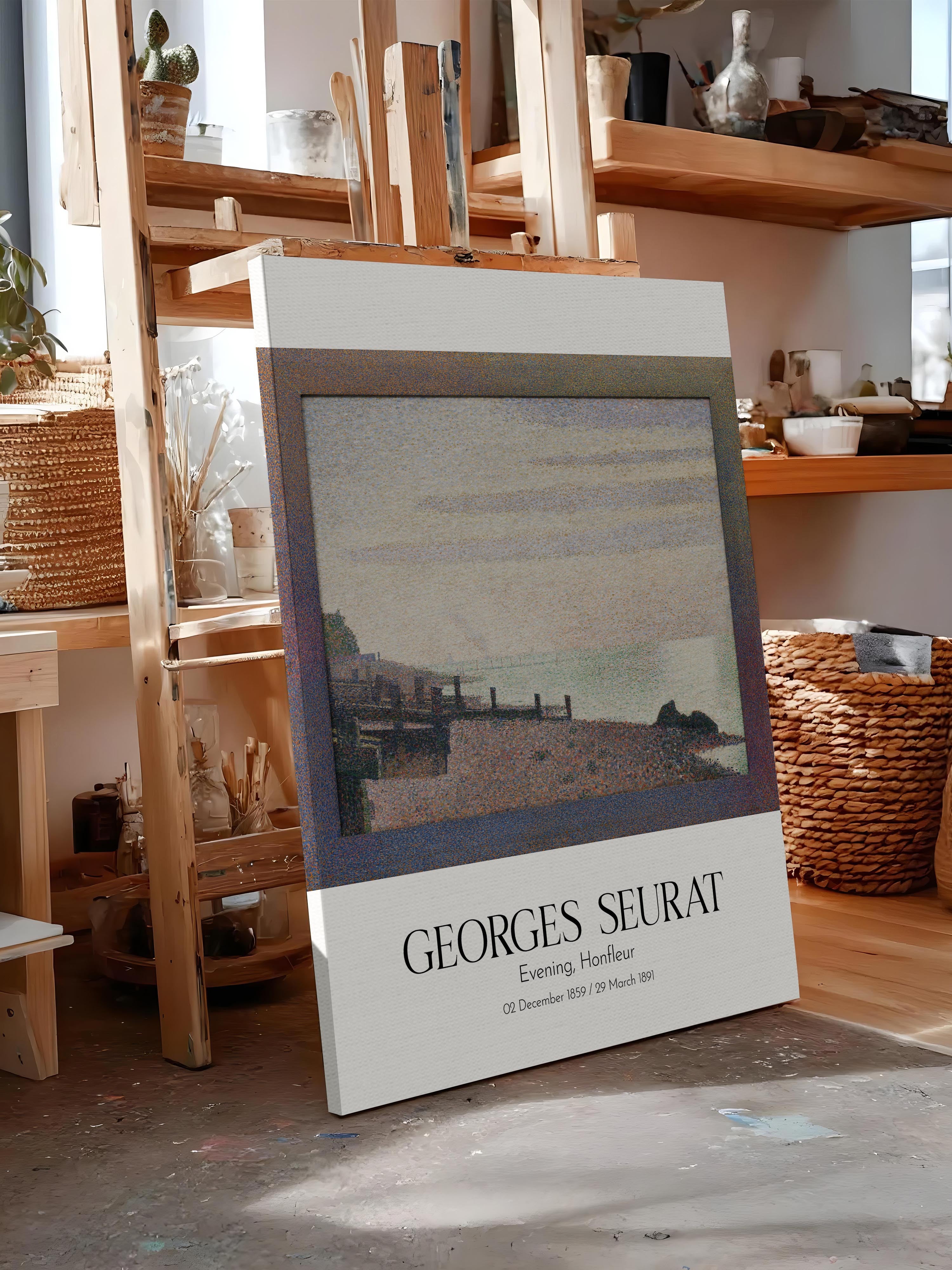 Georges Seurat - Evening, Honfleur, Kanvas Tablo, Sanat Serisi NO:111905