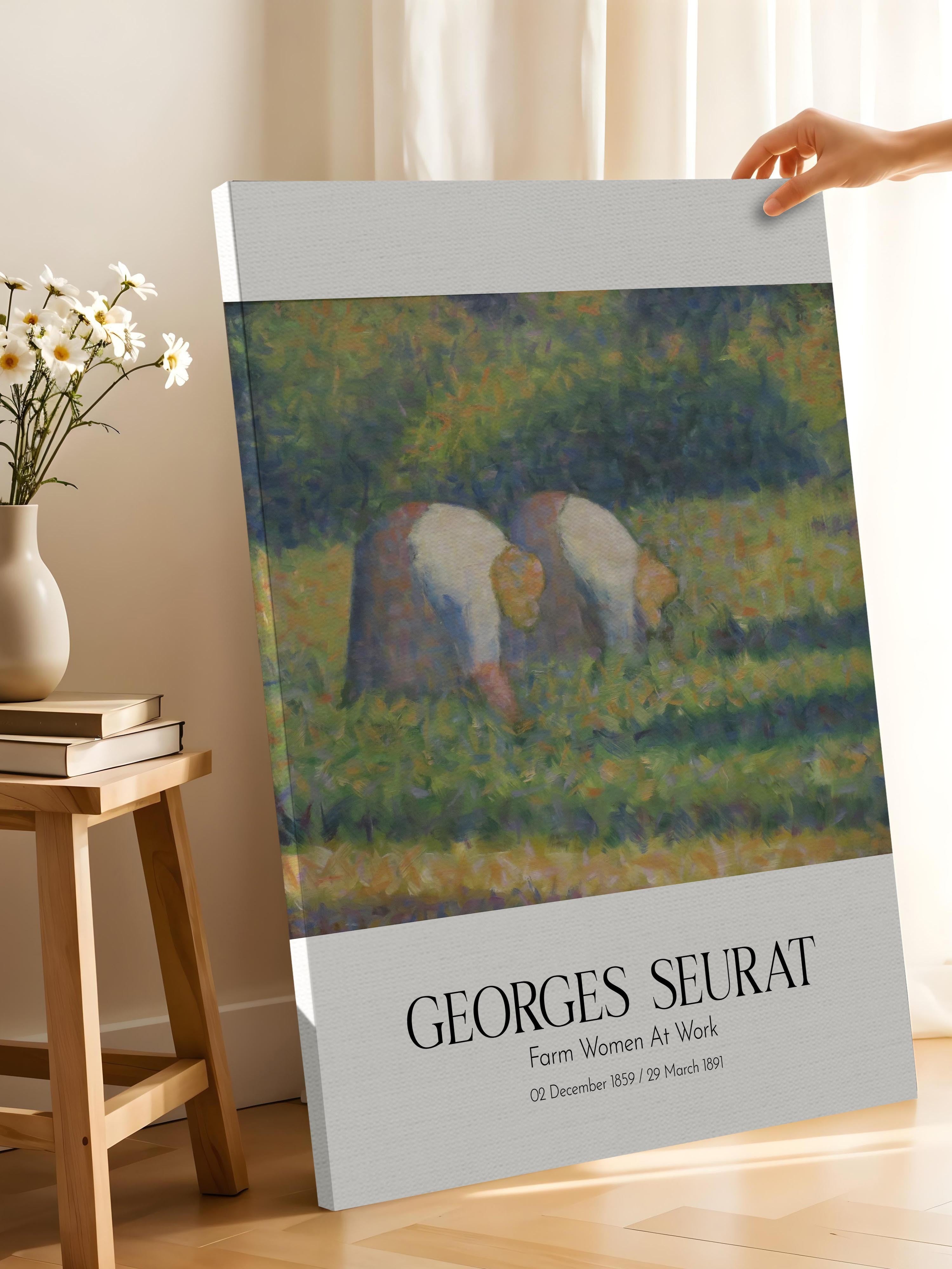 Georges Seurat - Farm Women At Work, Kanvas Tablo, Sanat Serisi NO:111906