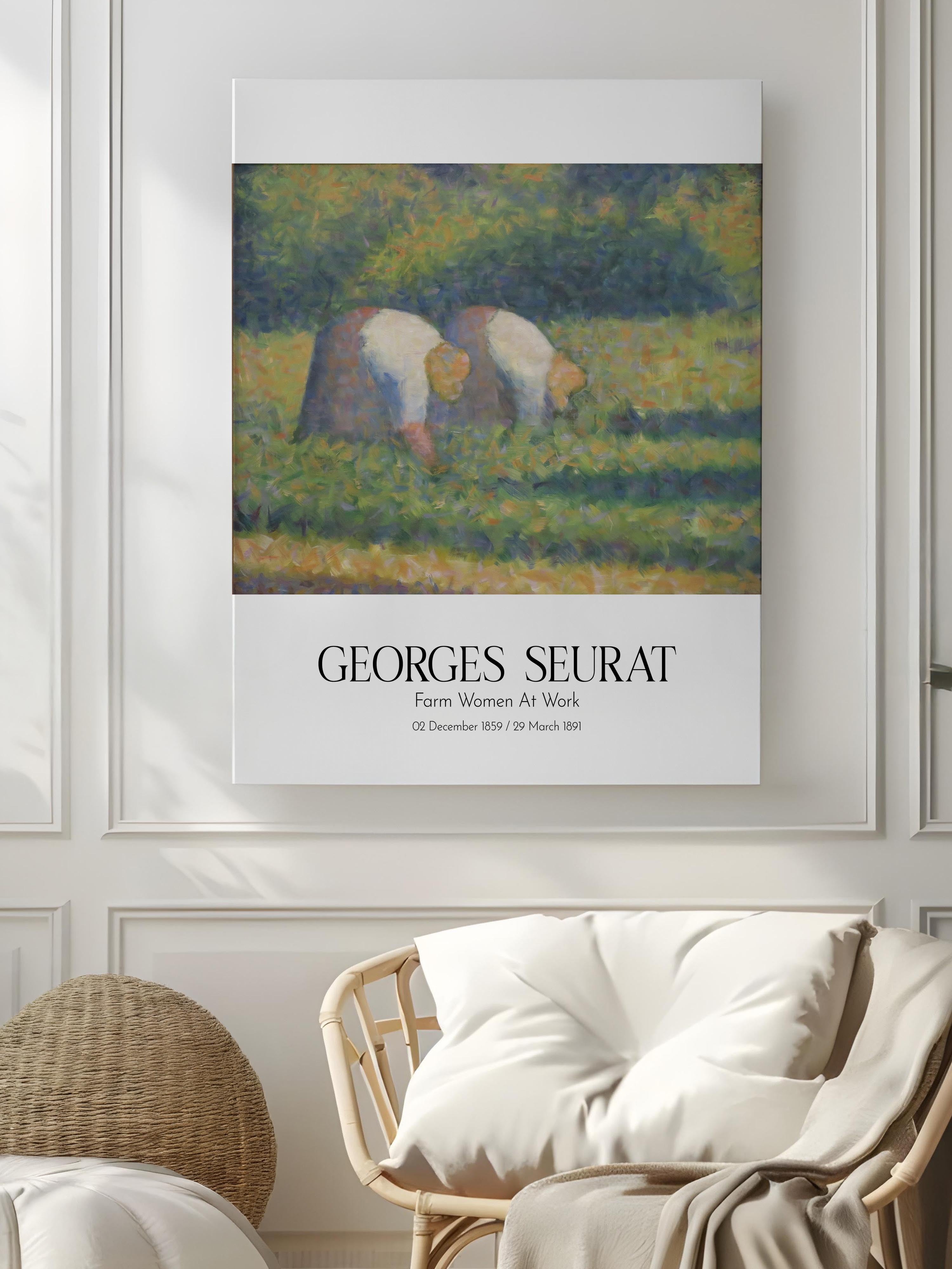 Georges Seurat - Farm Women At Work, Kanvas Tablo, Sanat Serisi NO:111906