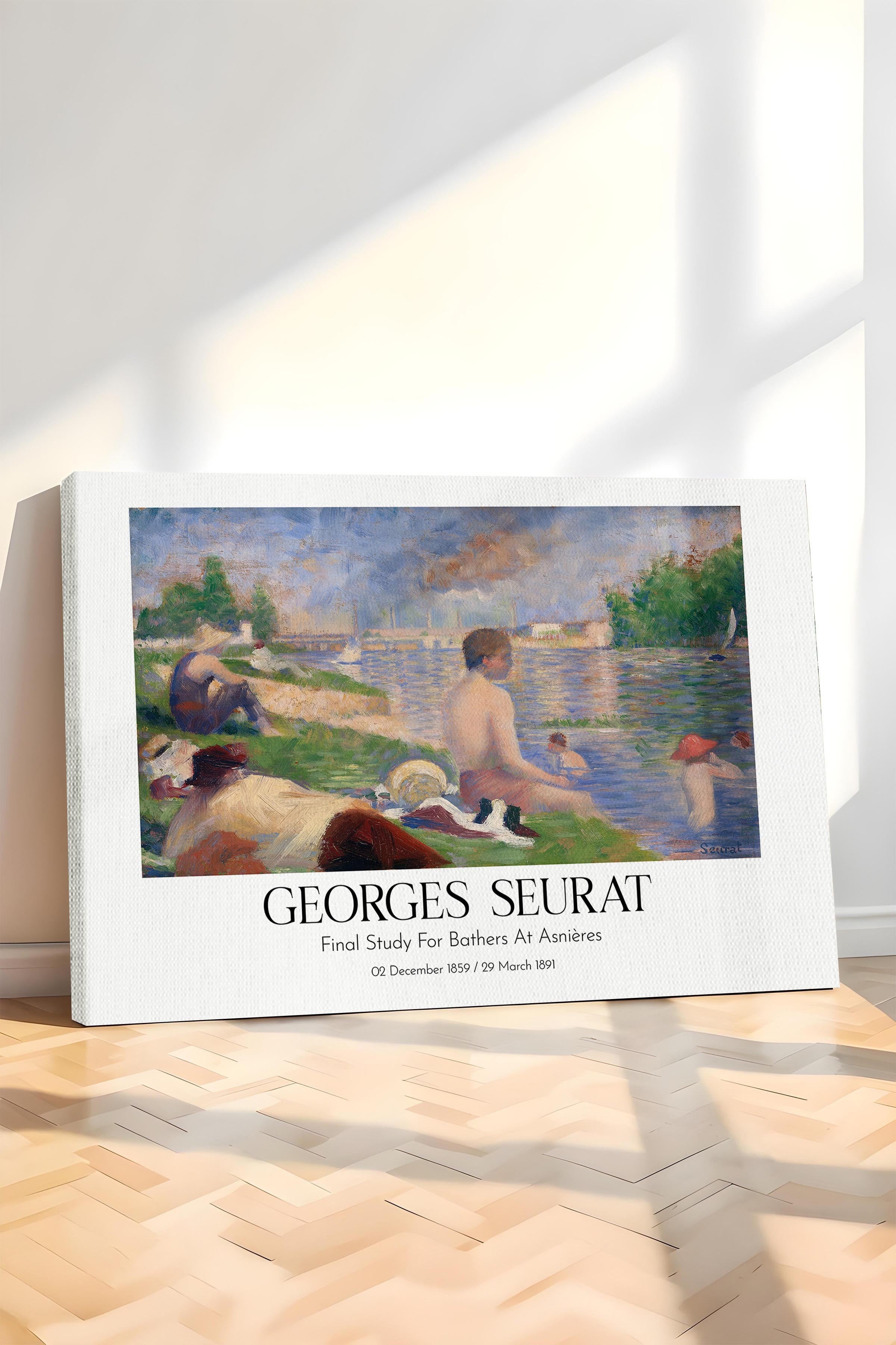 Georges Seurat - Final Study For Bathers At Asnières, Kanvas Tablo, Sanat Serisi NO:111929