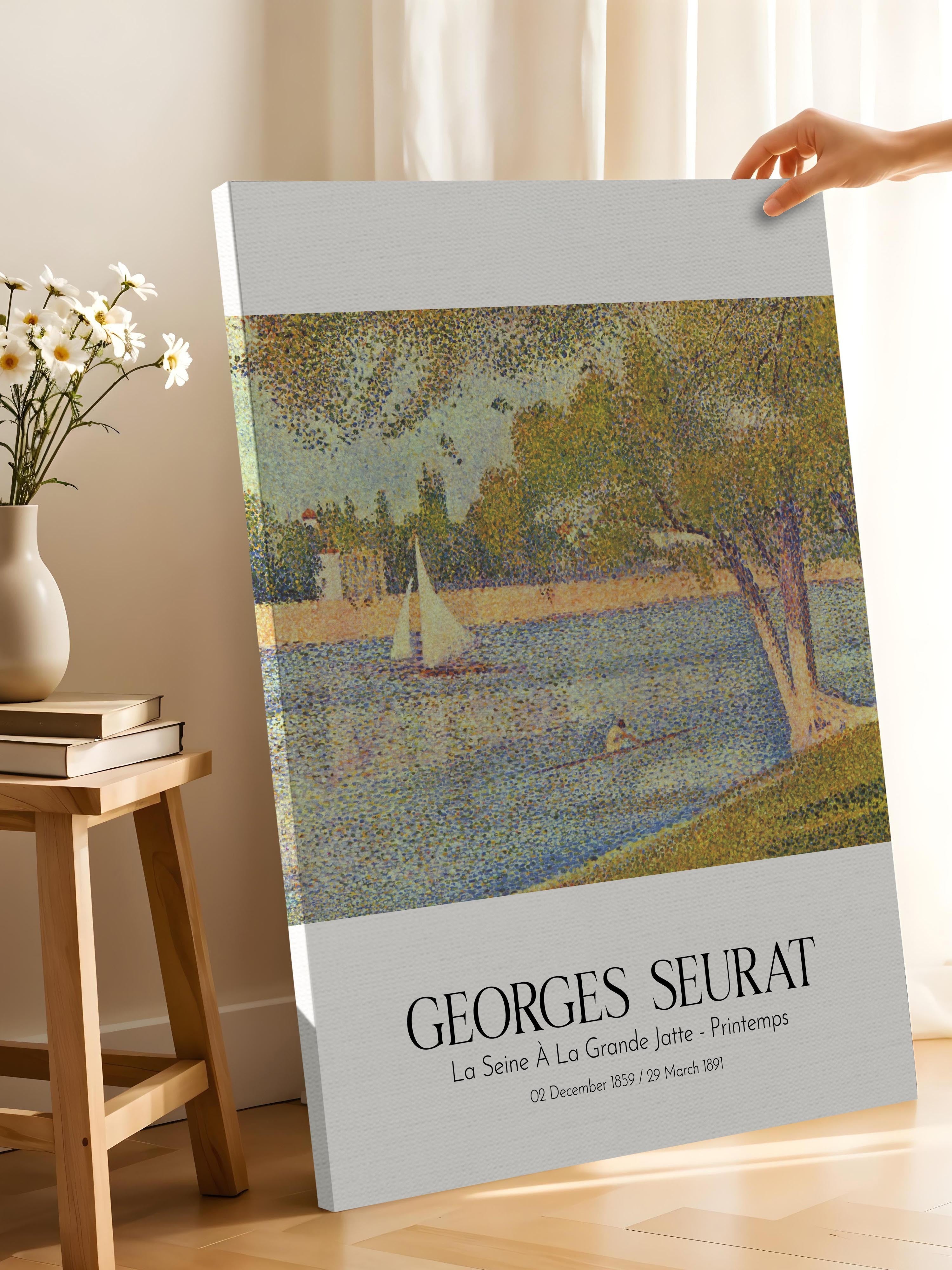 Georges Seurat - La Seine À La Grande Jatte - Printemps, Kanvas Tablo, Sanat Serisi NO:111908