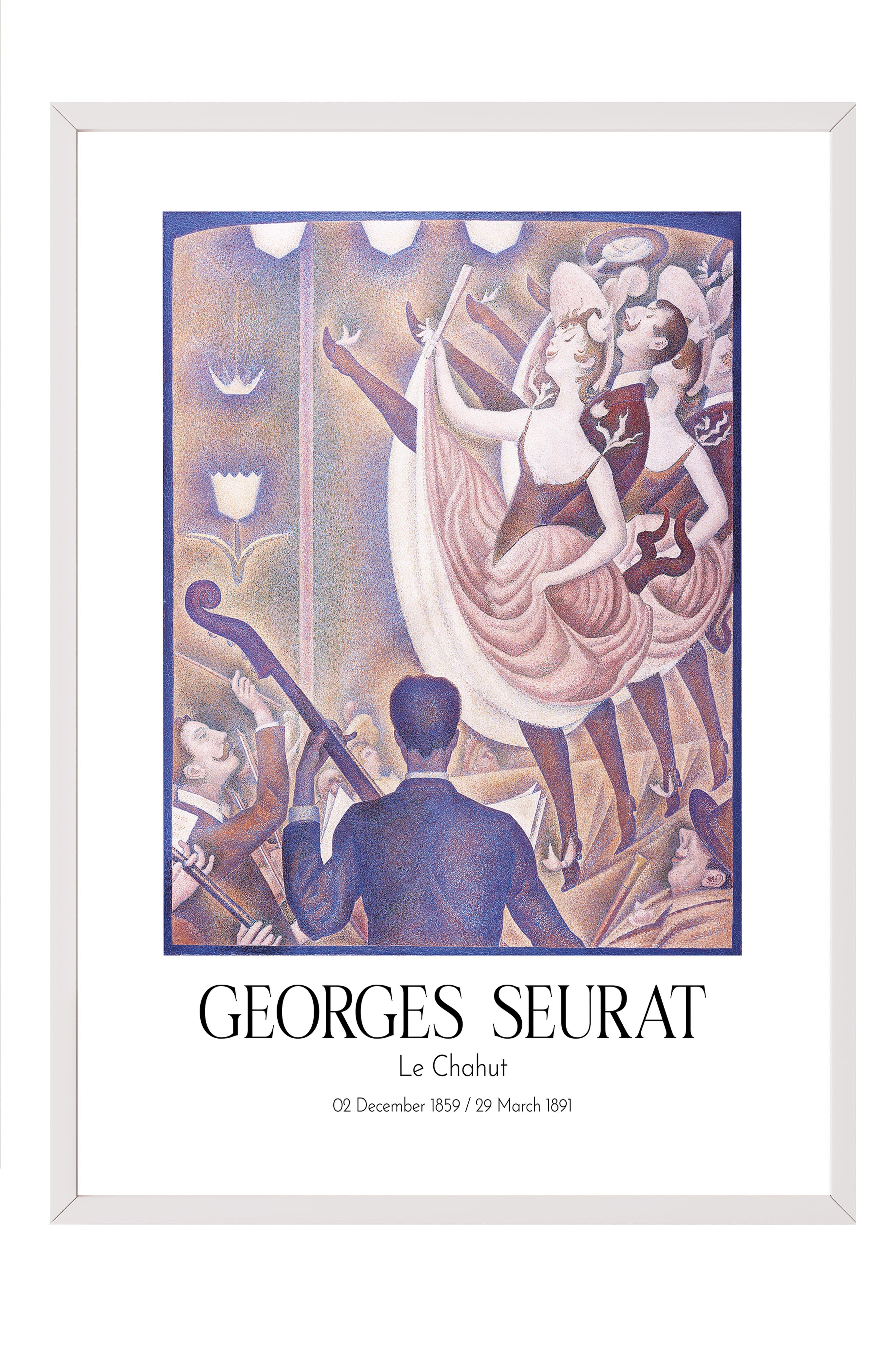 Georges Seurat - Le Chahut, Beyaz Çerçeveli Tablo, Sanat Serisi NO:111909