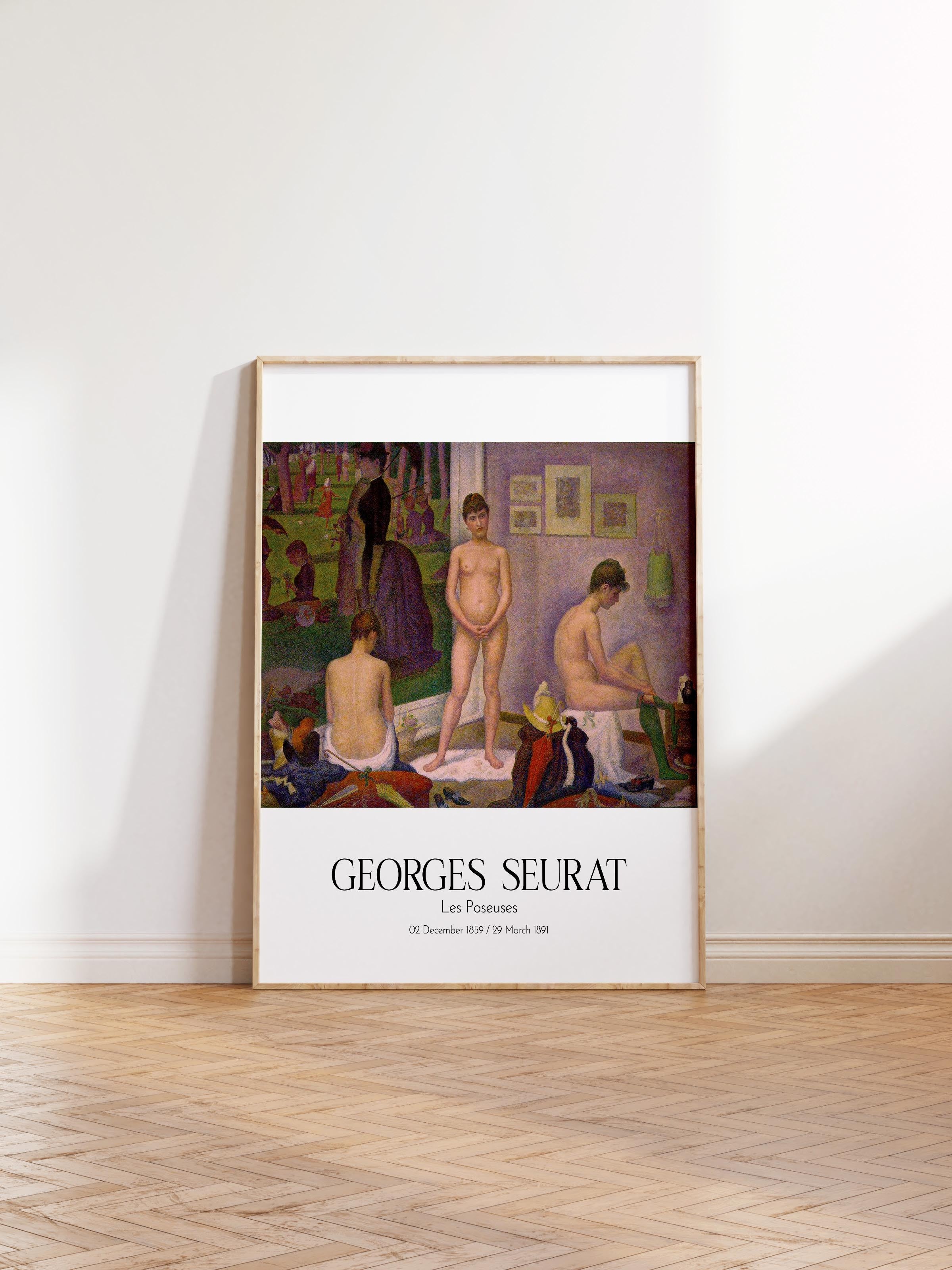 Georges Seurat - Les Poseuses, Ahşap Çerçeveli Tablo, Sanat Serisi NO:111910