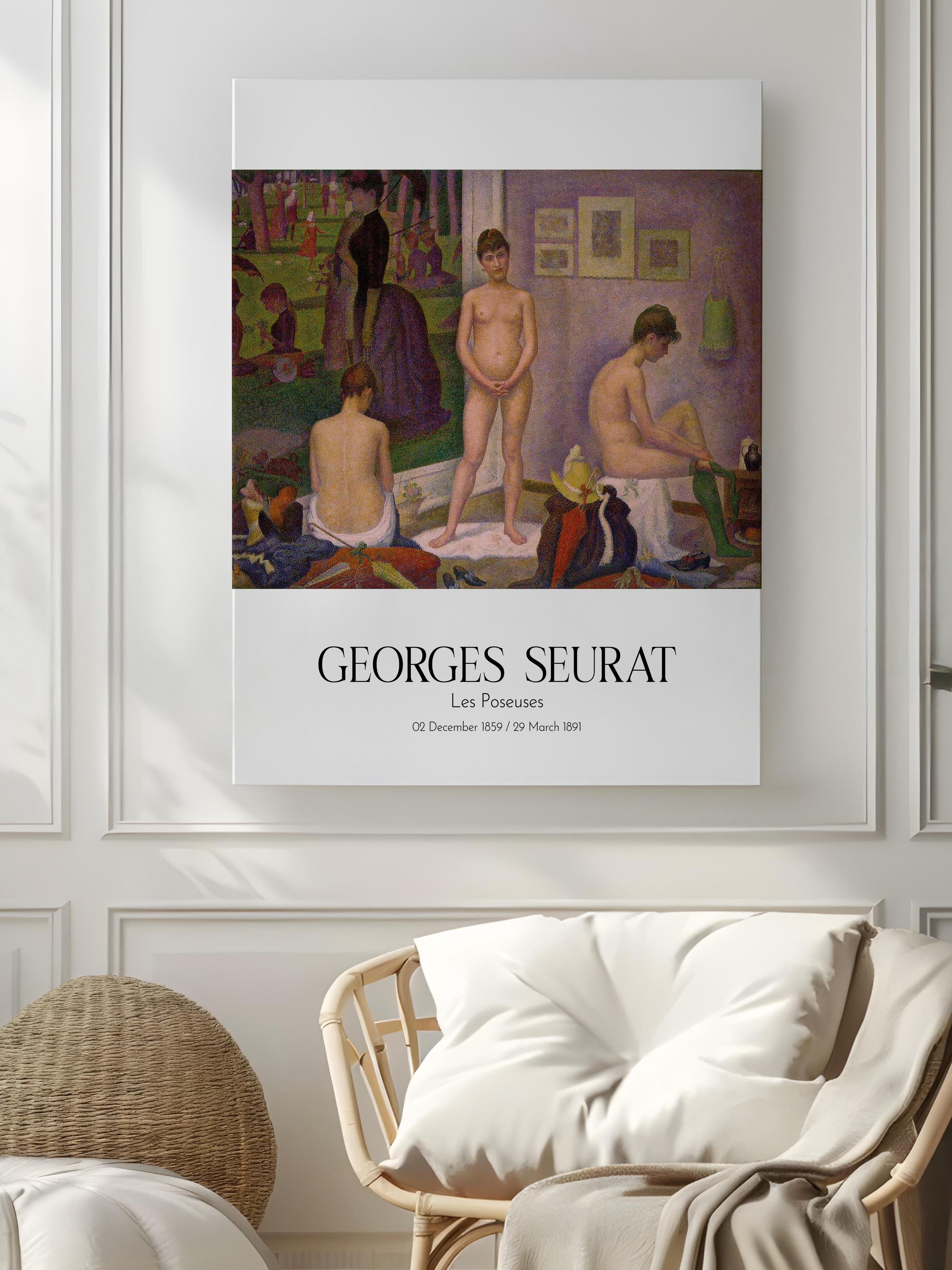 Georges Seurat - Les Poseuses, Kanvas Tablo, Sanat Serisi NO:111910