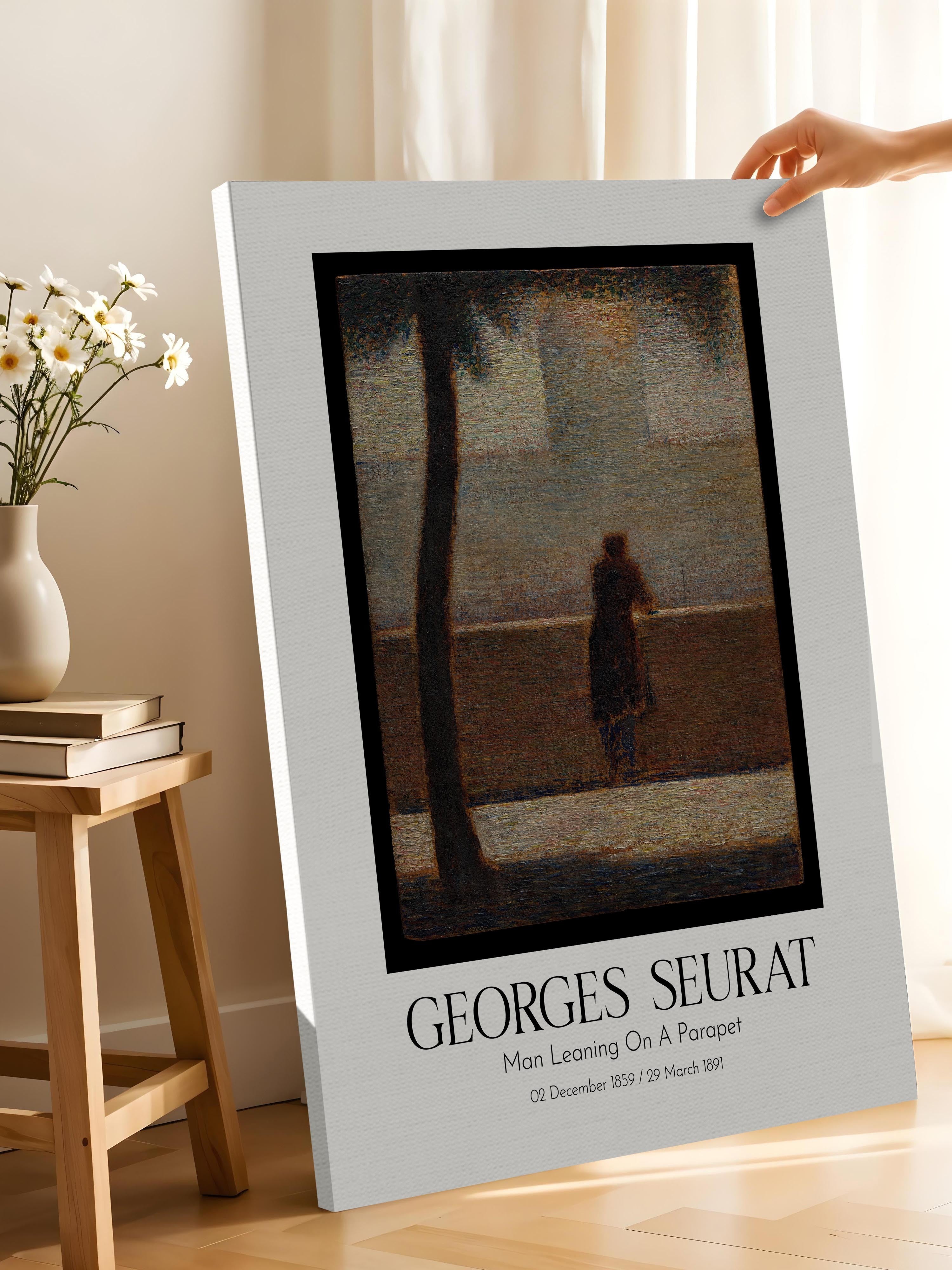 Georges Seurat - Man Leaning On A Parapet, Kanvas Tablo, Sanat Serisi NO:111911