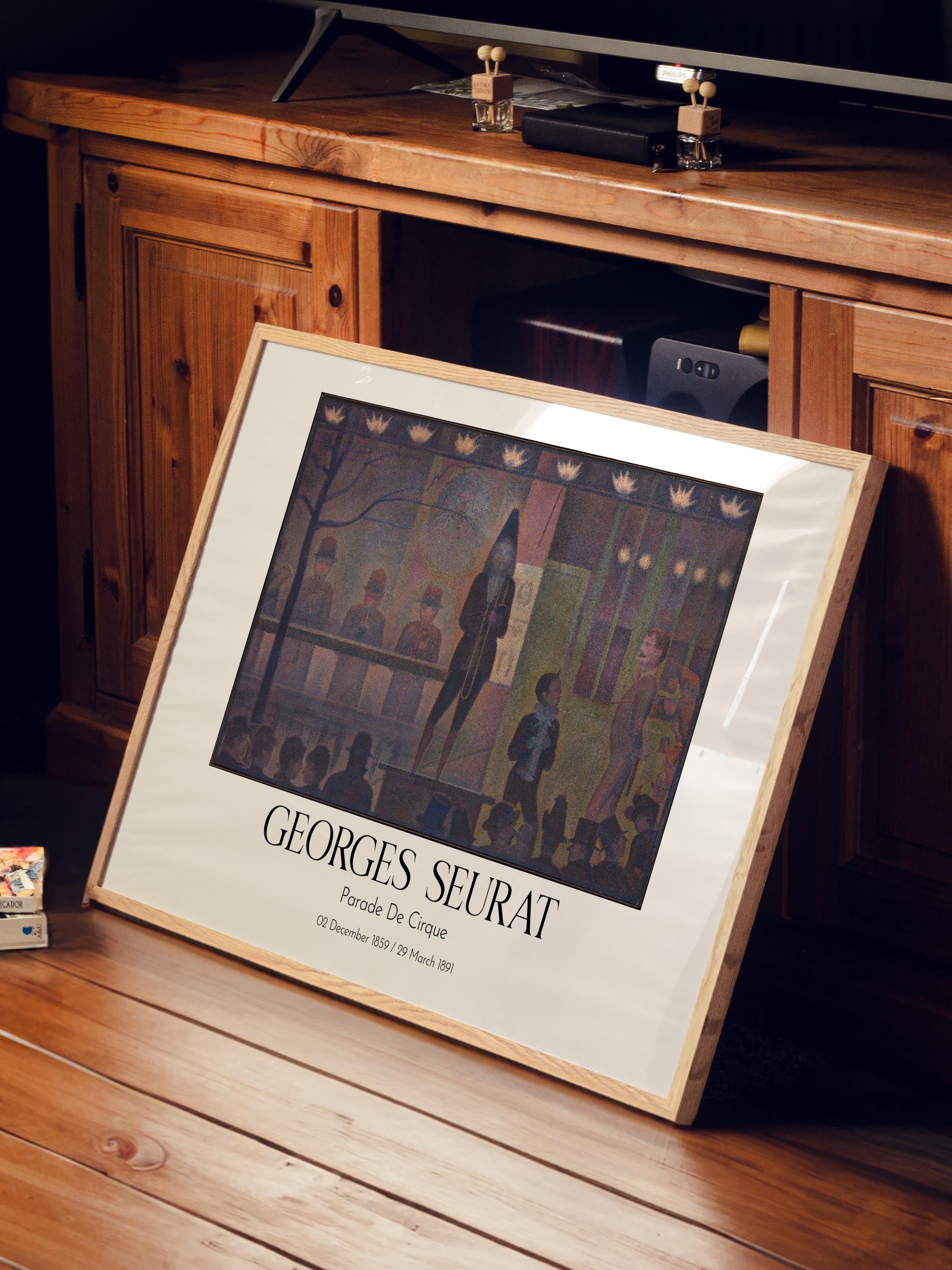 Georges Seurat - Parade De Cirque, Ahşap Çerçeveli Tablo, Sanat Serisi NO:111932