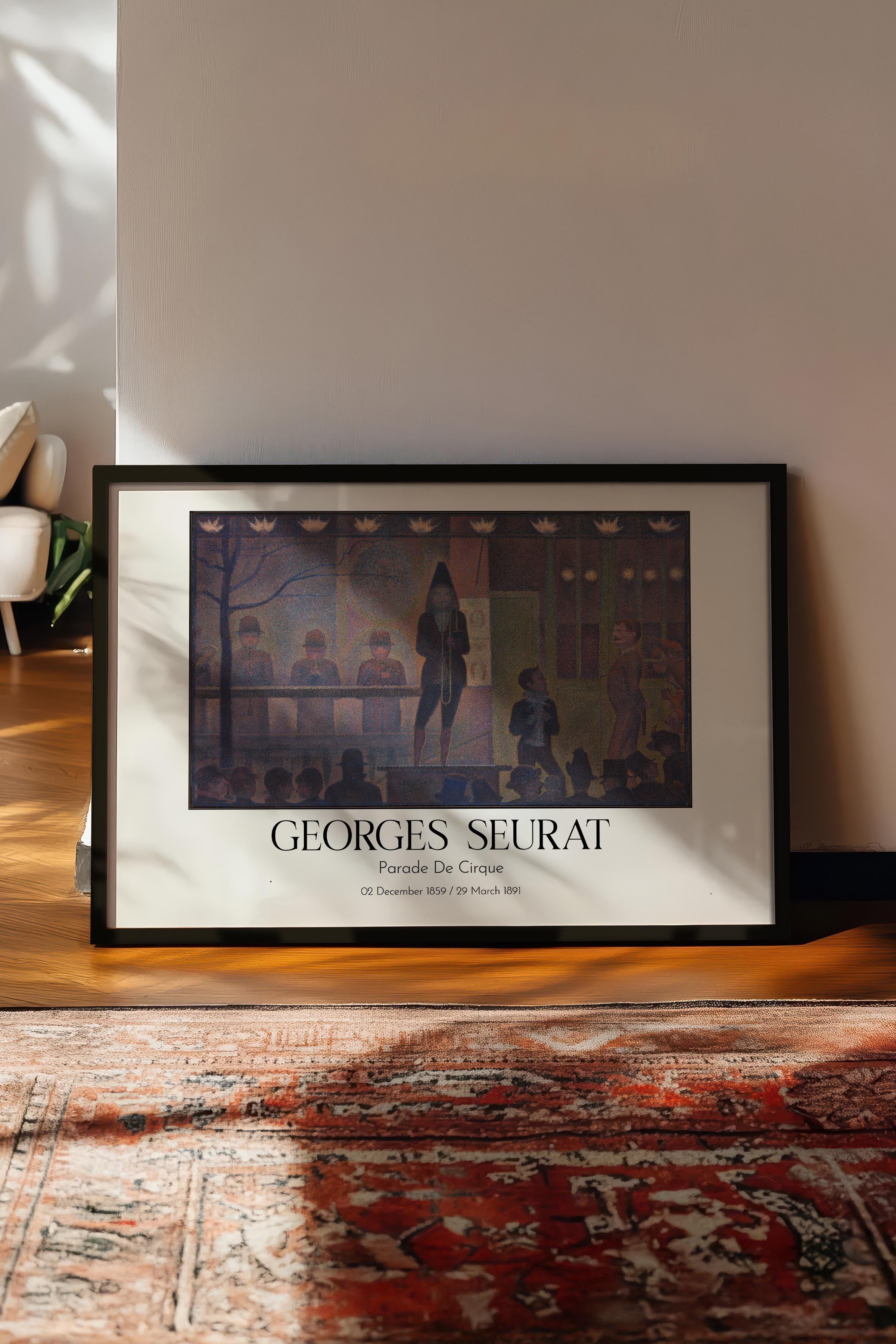 Georges Seurat - Parade De Cirque, Siyah Çerçeveli Tablo, Sanat Serisi NO:111932