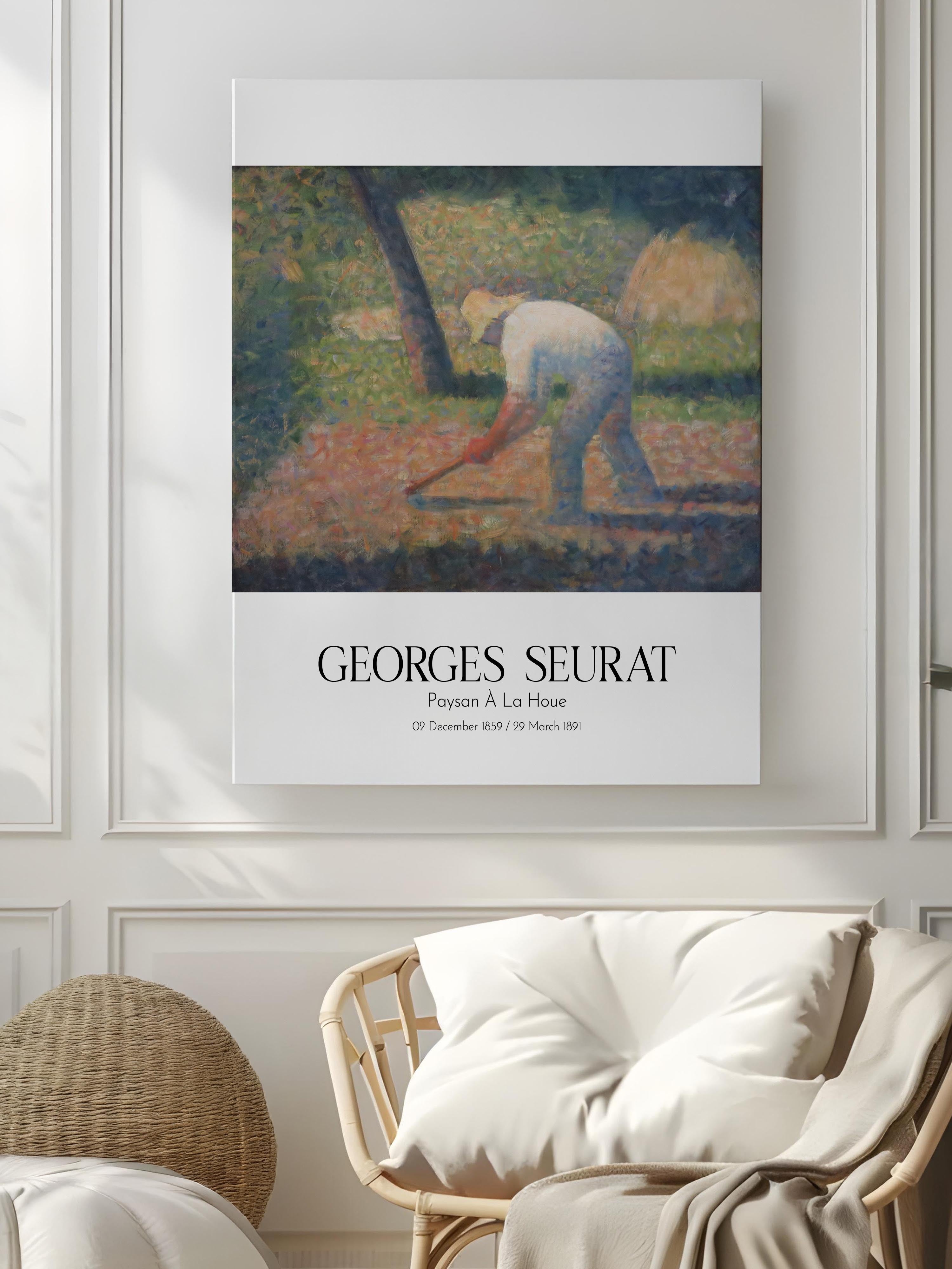 Georges Seurat - Paysan À La Houe, Kanvas Tablo, Sanat Serisi NO:111912
