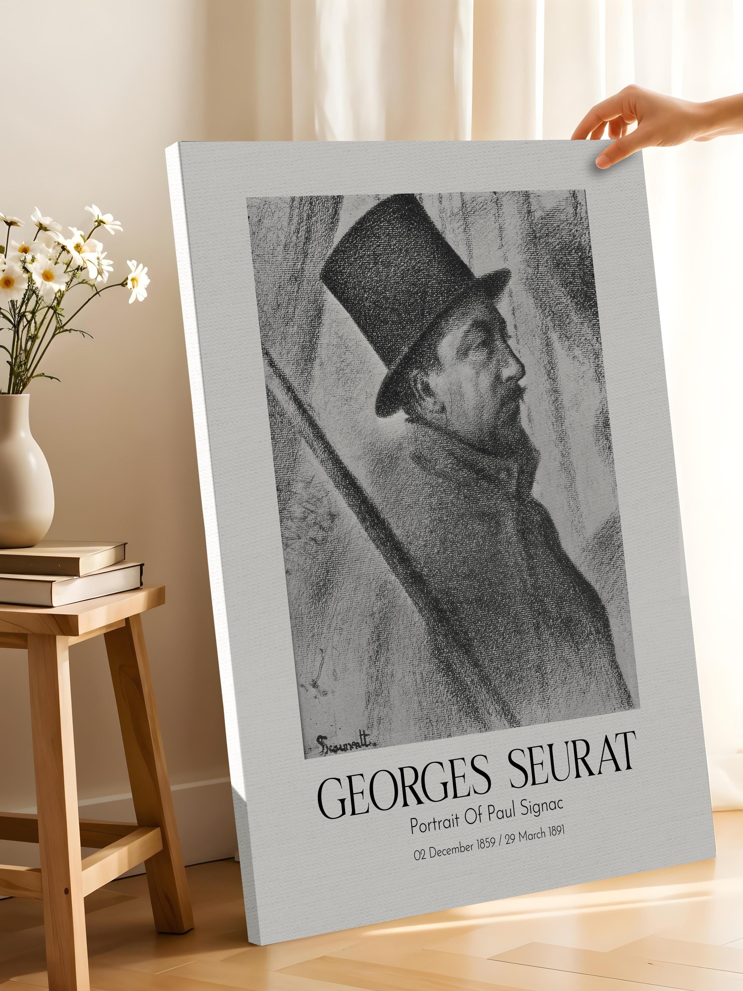 Georges Seurat - Portrait Of Paul Signac, Kanvas Tablo, Sanat Serisi NO:111913