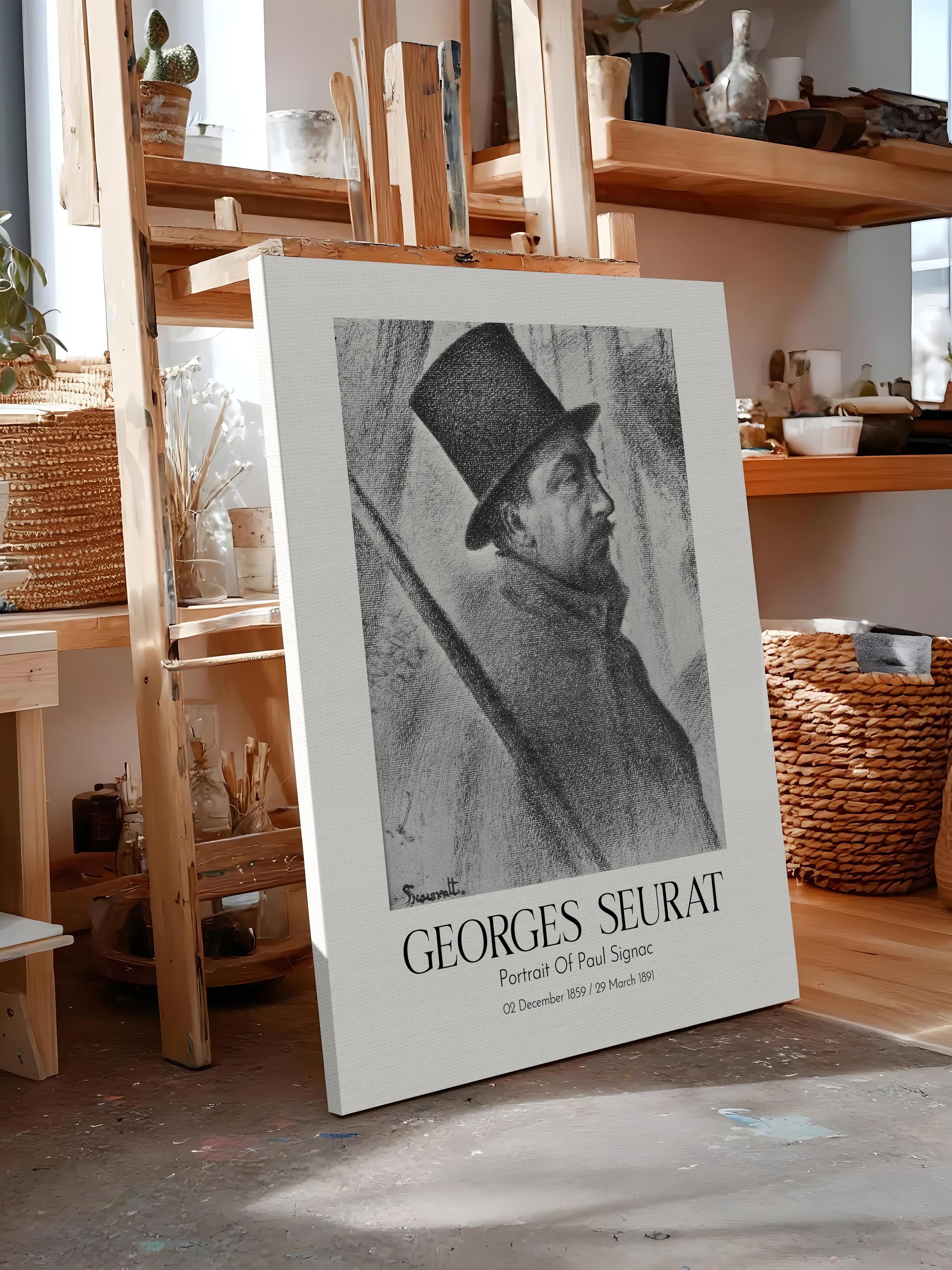Georges Seurat - Portrait Of Paul Signac, Kanvas Tablo, Sanat Serisi NO:111913
