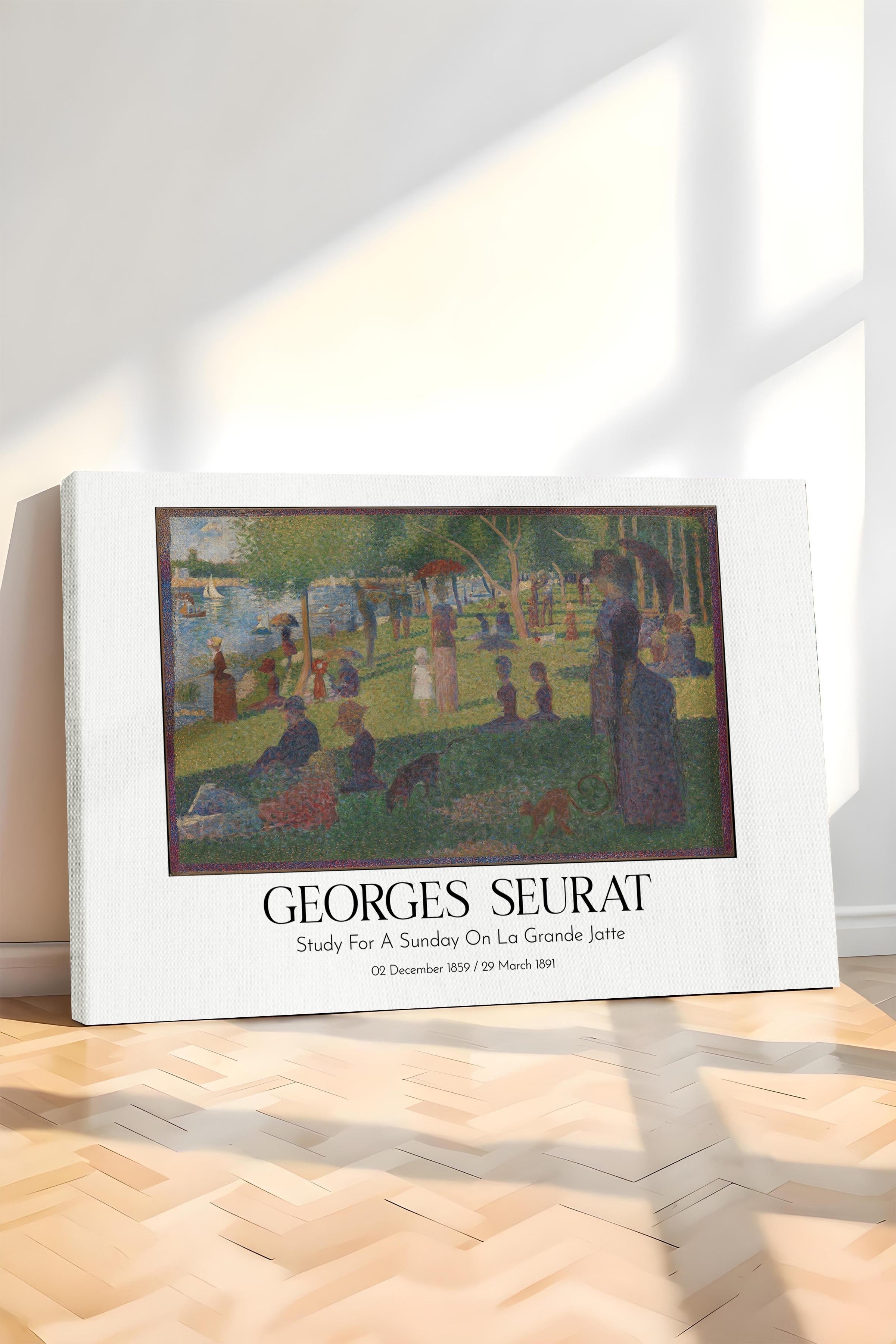 Georges Seurat - Study For A Sunday On La Grande Jatte, Kanvas Tablo, Sanat Serisi NO:111933
