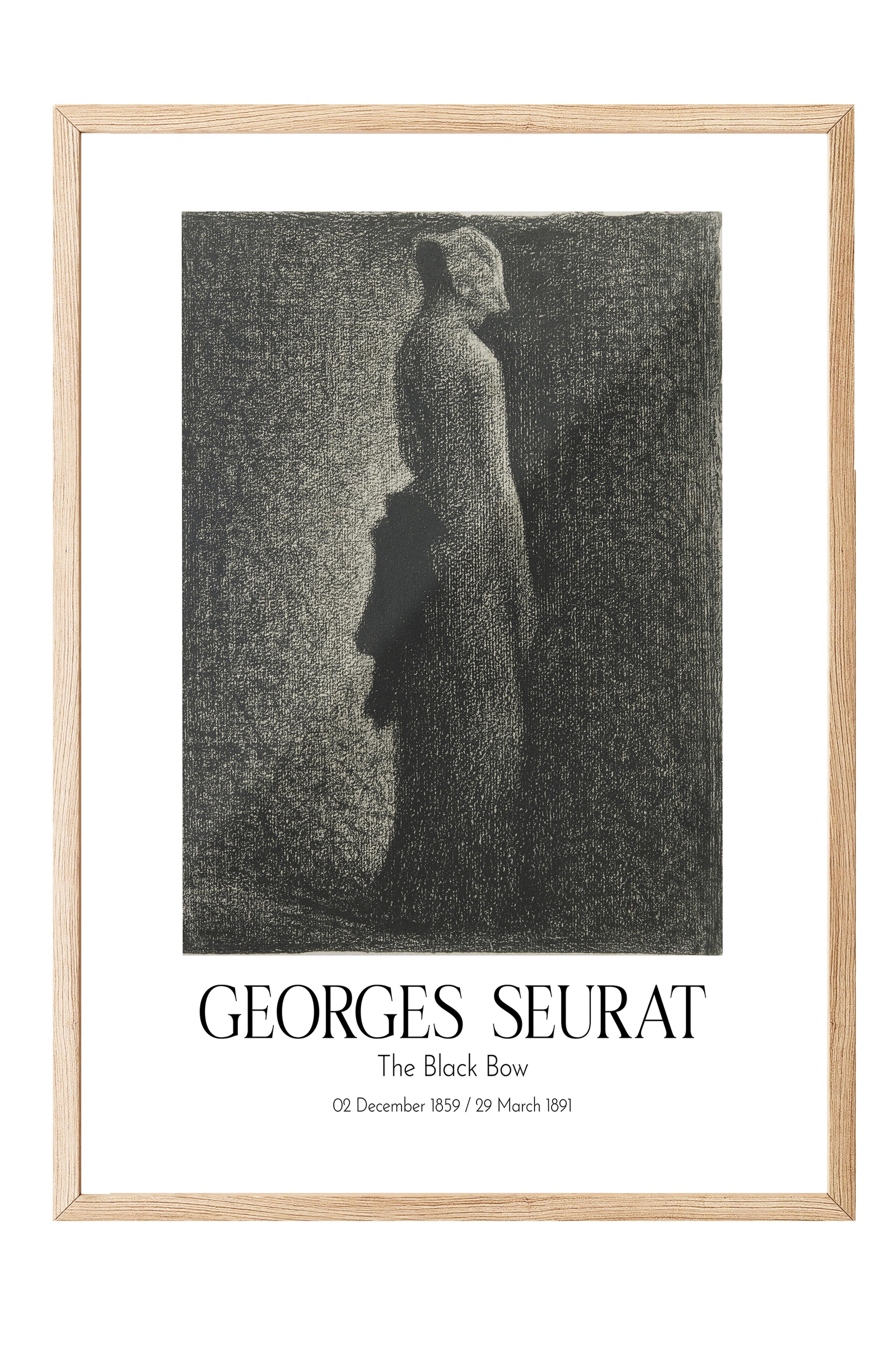 Georges Seurat - The Black Bow, Ahşap Çerçeveli Tablo, Sanat Serisi NO:111915