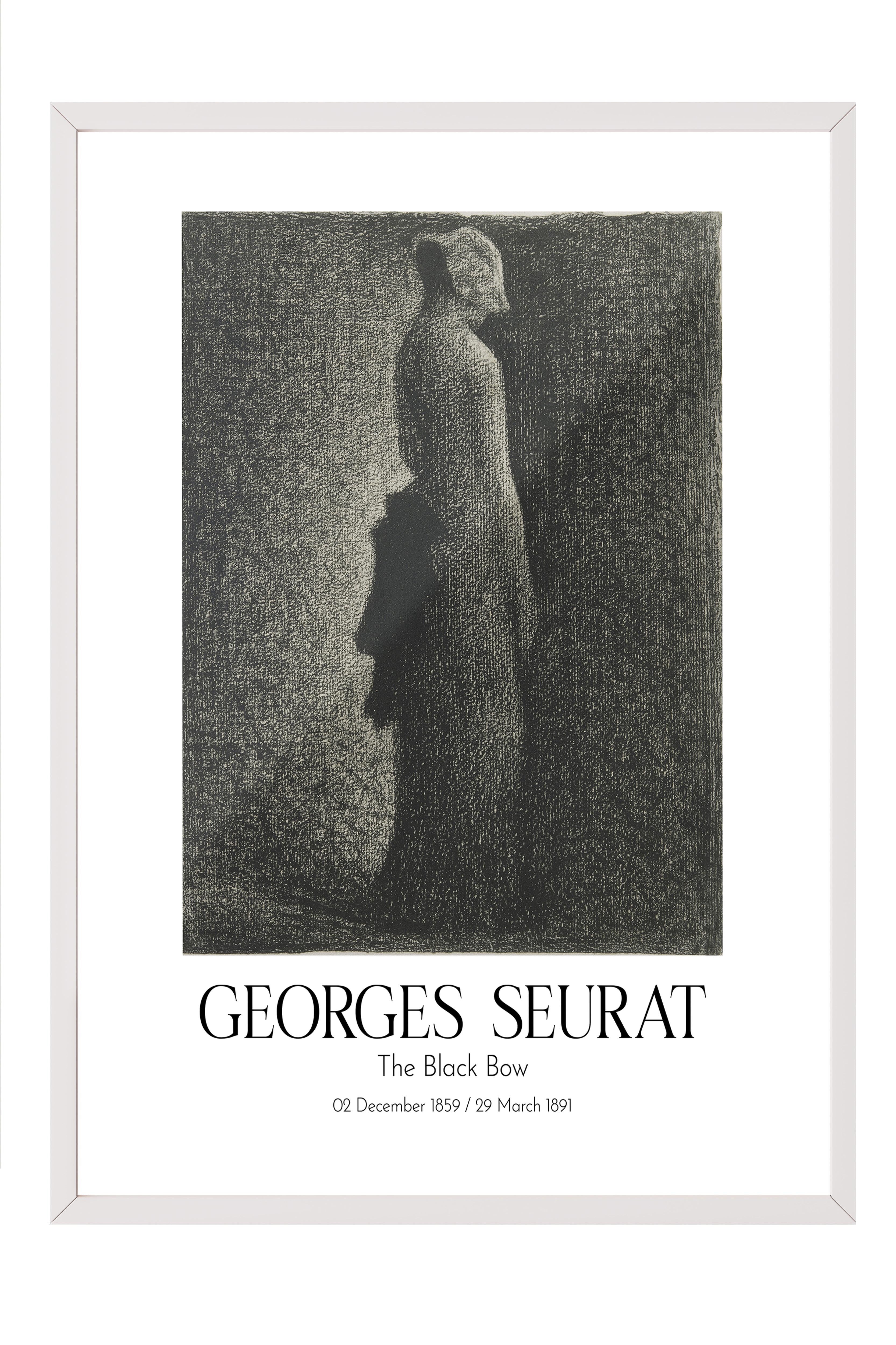 Georges Seurat - The Black Bow, Beyaz Çerçeveli Tablo, Sanat Serisi NO:111915