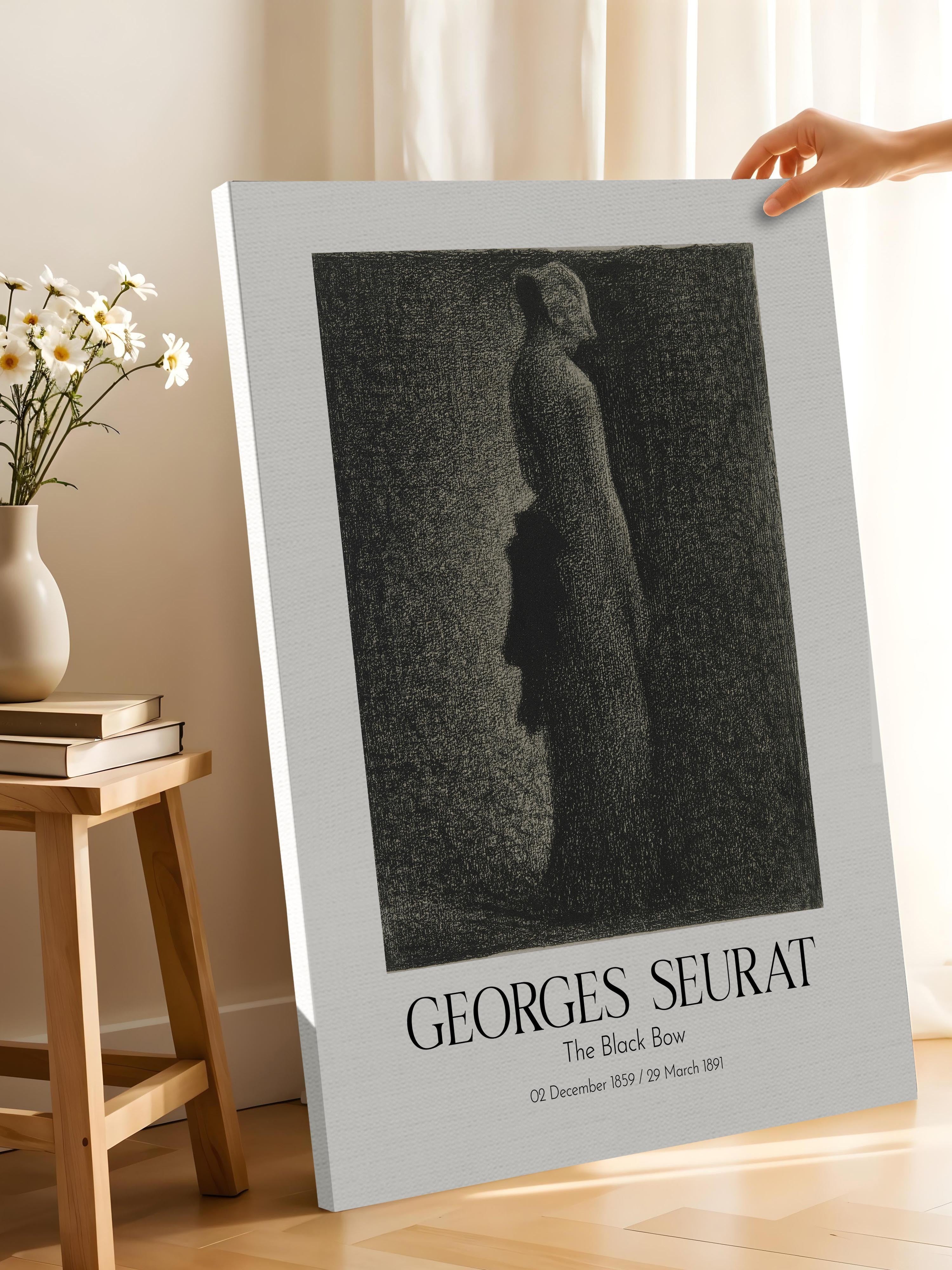Georges Seurat - The Black Bow, Kanvas Tablo, Sanat Serisi NO:111915