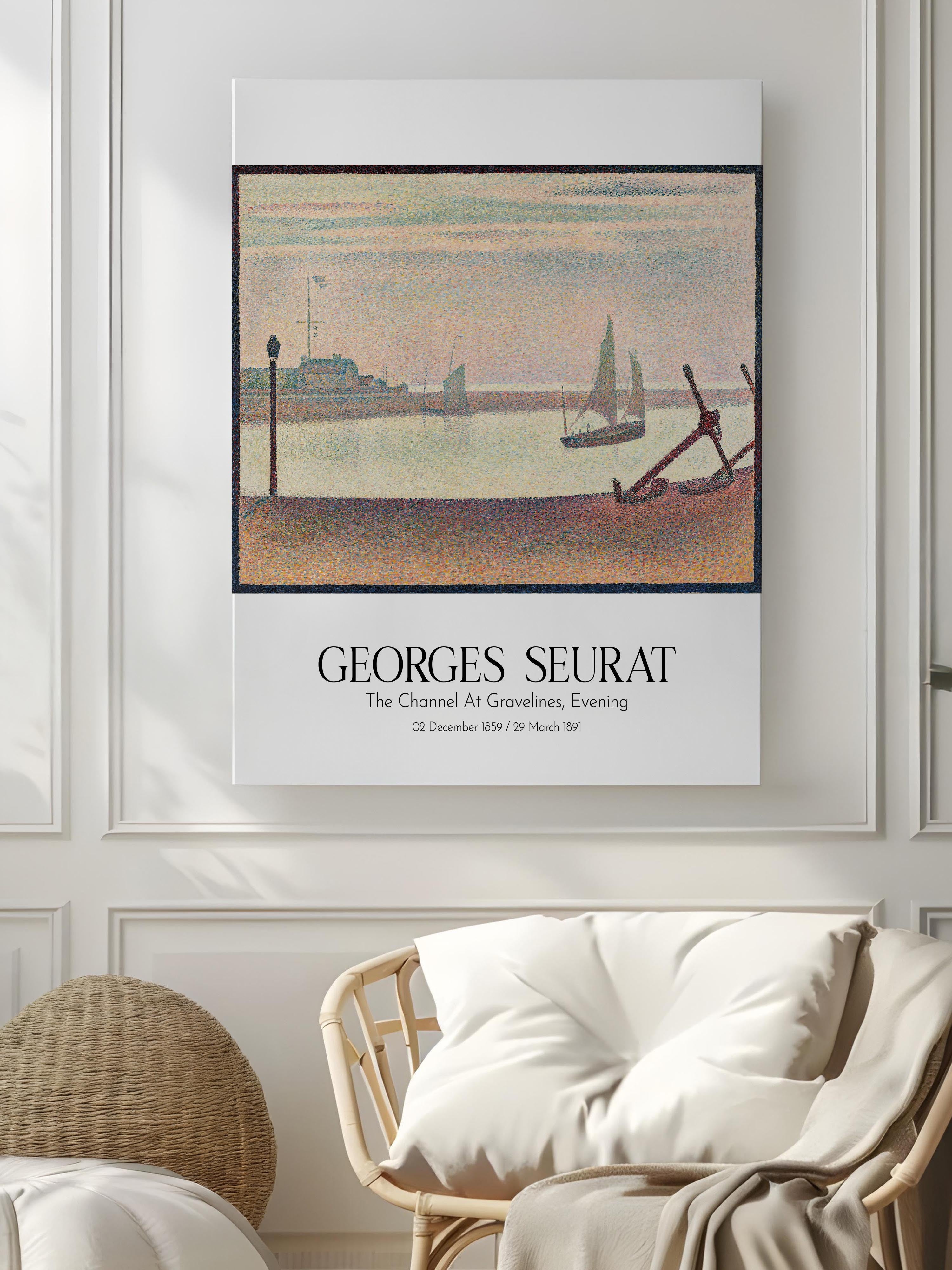 Georges Seurat - The Channel At Gravelines, Evening, Kanvas Tablo, Sanat Serisi NO:111916