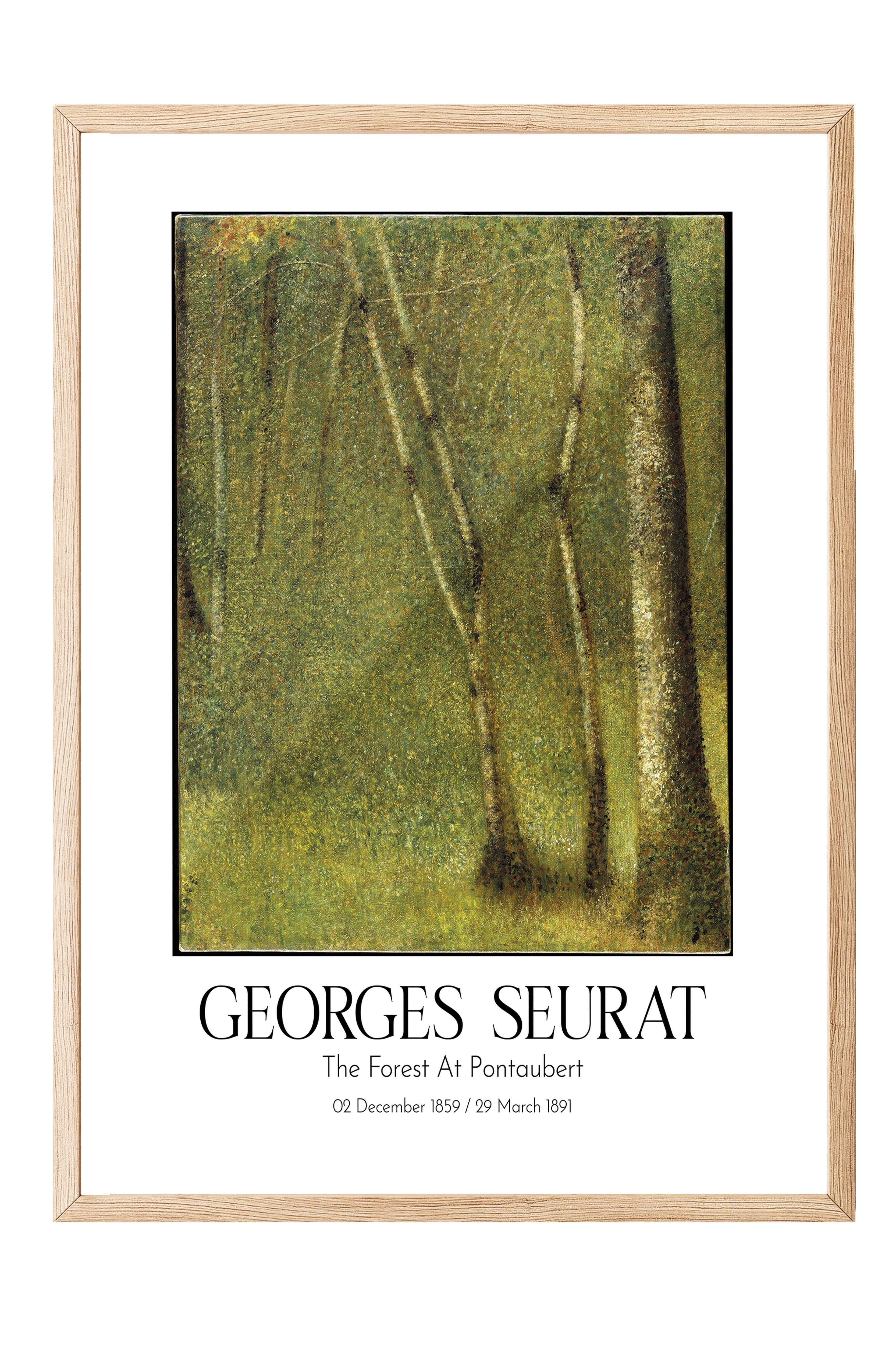 Georges Seurat - The Forest At Pontaubert, Ahşap Çerçeveli Tablo, Sanat Serisi NO:111919