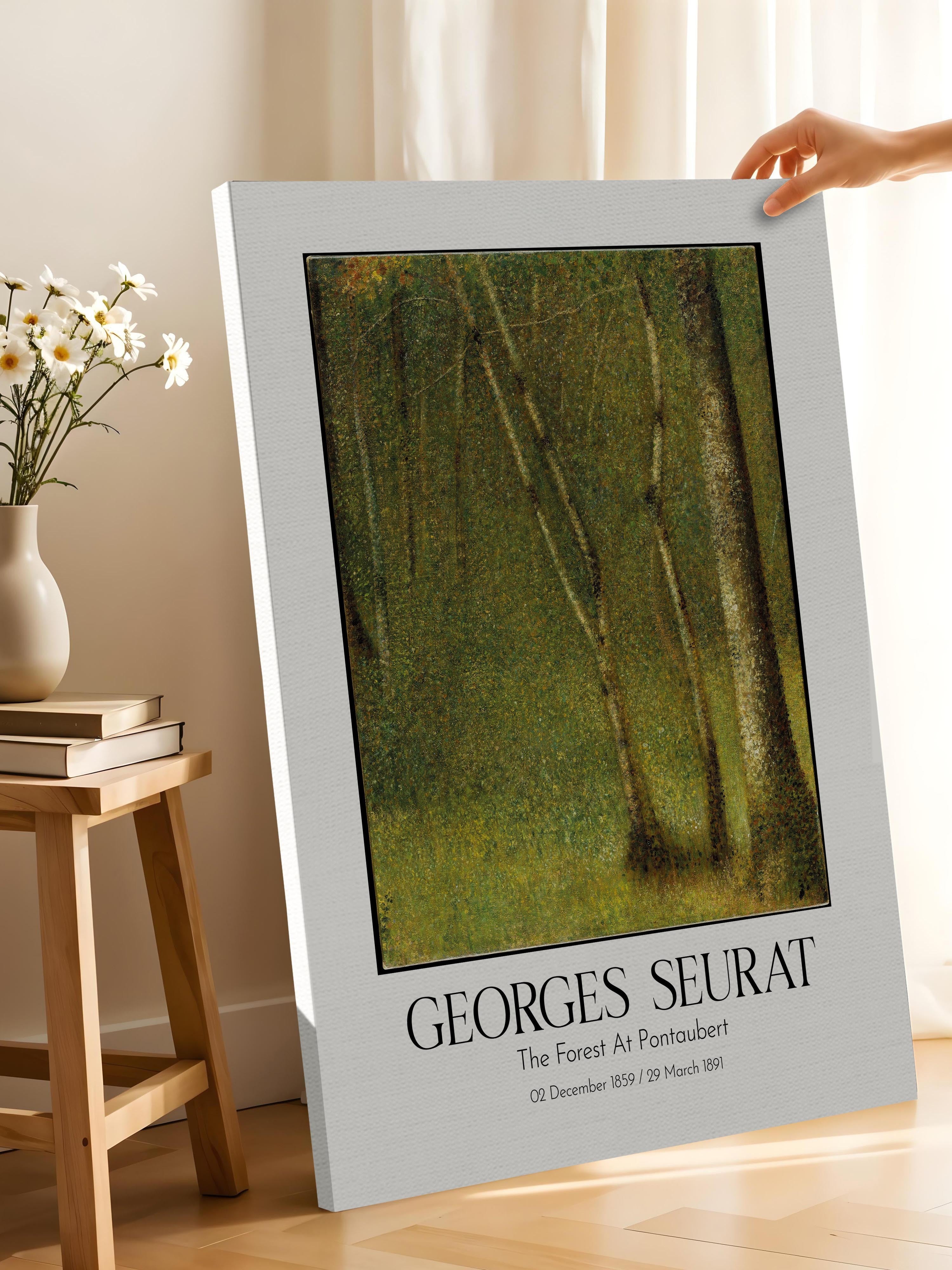 Georges Seurat - The Forest At Pontaubert, Kanvas Tablo, Sanat Serisi NO:111919