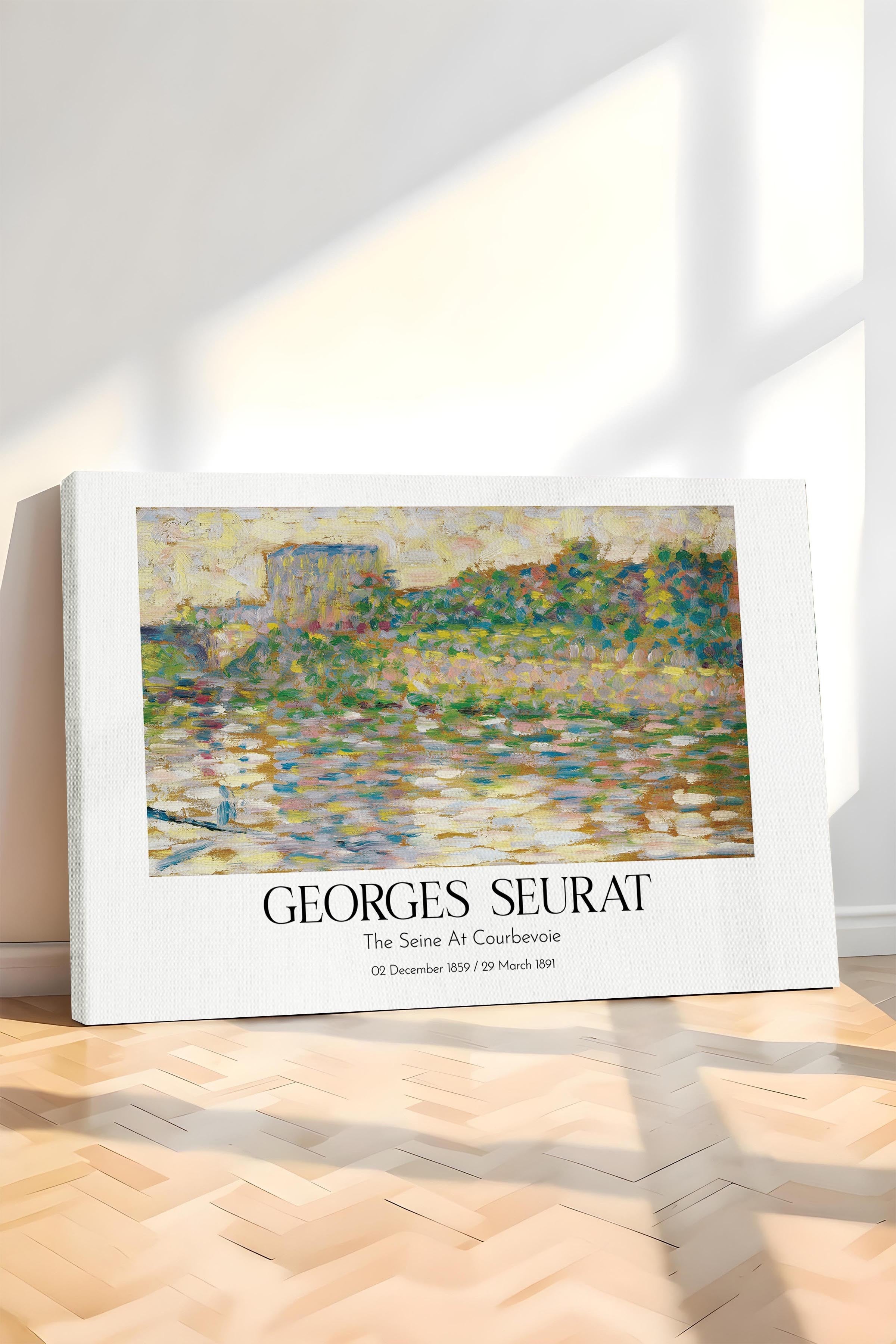 Georges Seurat - The Seine At Courbevoie, Kanvas Tablo, Sanat Serisi NO:111937