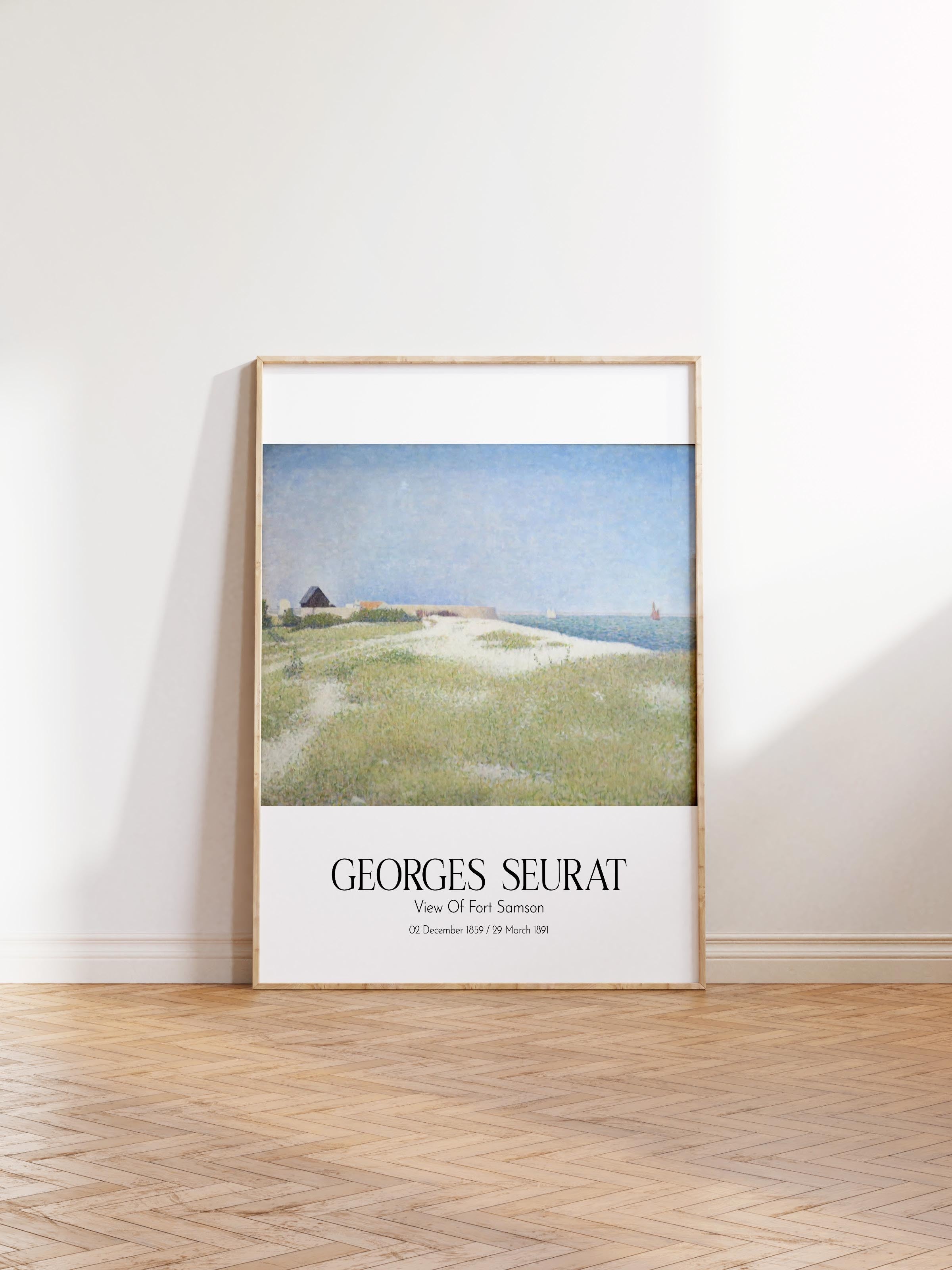 Georges Seurat - View Of Fort Samson, Ahşap Çerçeveli Tablo, Sanat Serisi NO:111922