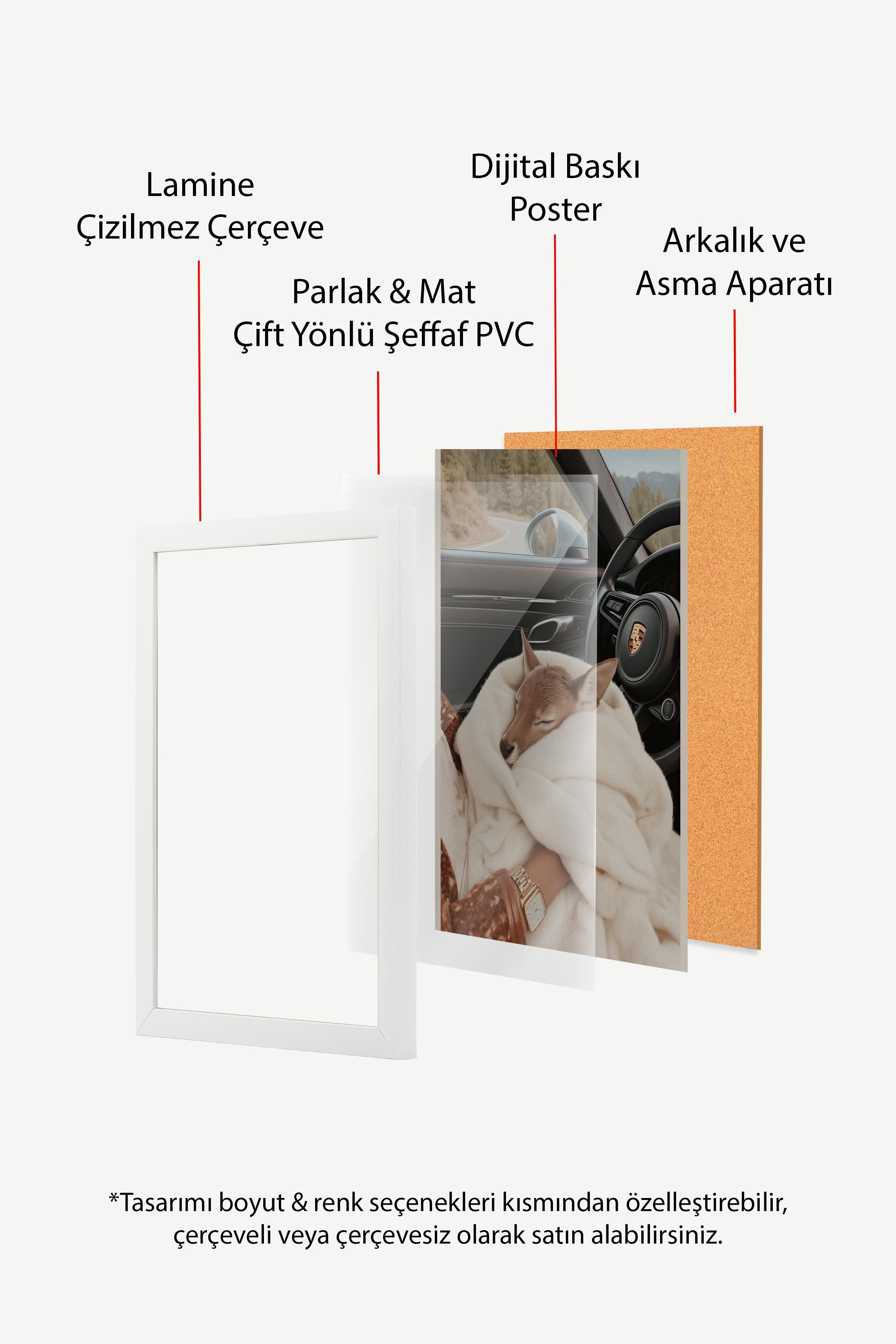 Geyik Yavrusu Posteri, Beyaz Çerçeveli Poster, Old Money Serisi, NO:113211