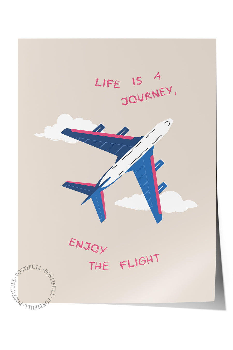 LIFE IS A JOURNEY, ENJOY THE FLIGHT Minimalist Yaz Çerçevesiz Poster