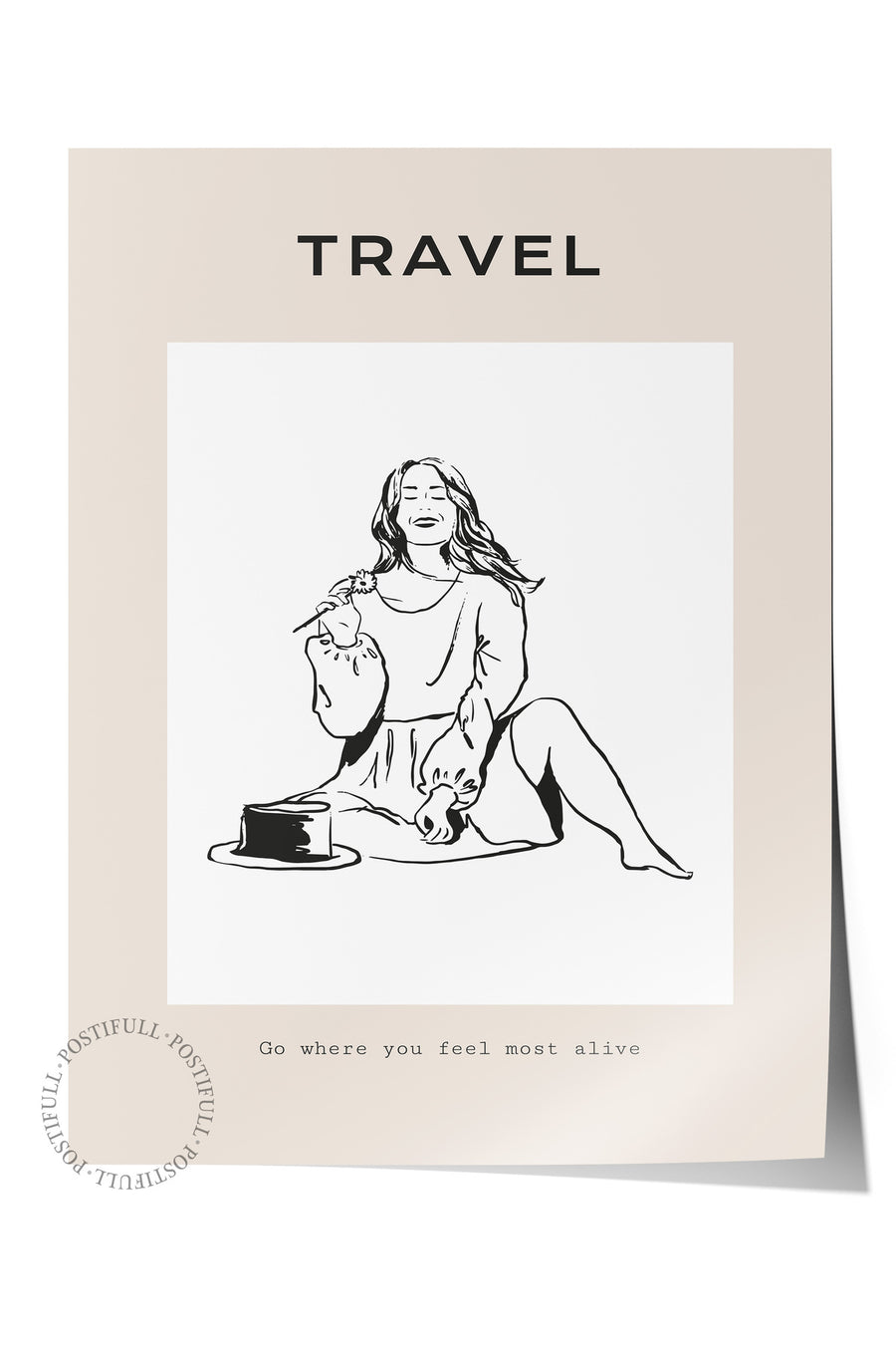 TRAVEL Minimalist Yaz Çerçevesiz Poster