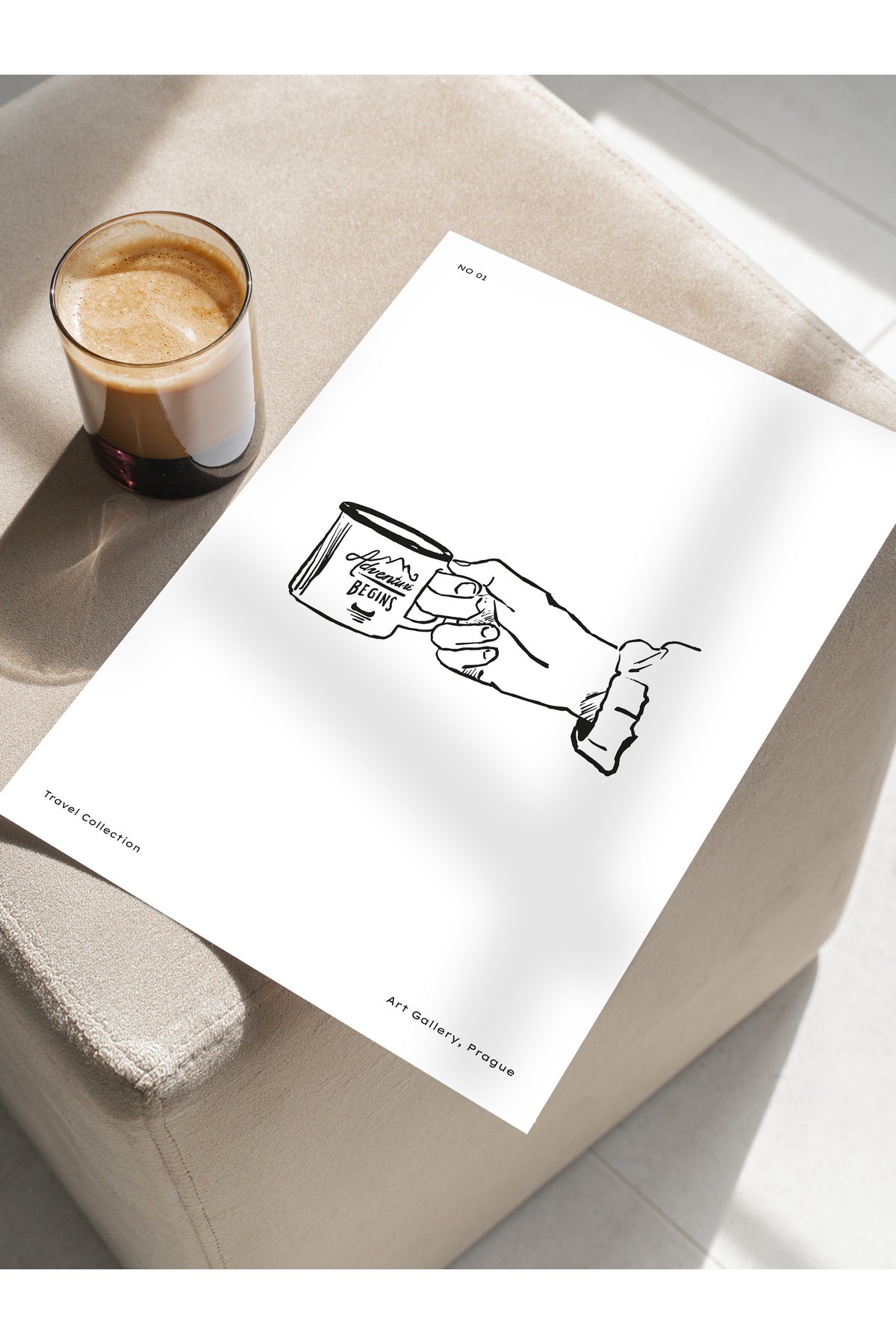 Gezi Çizim Temalı Duvar Posteri, Estetik Çerçevesiz Poster - Yatak Odası, Salon, Mutfak Duvar Dekoru