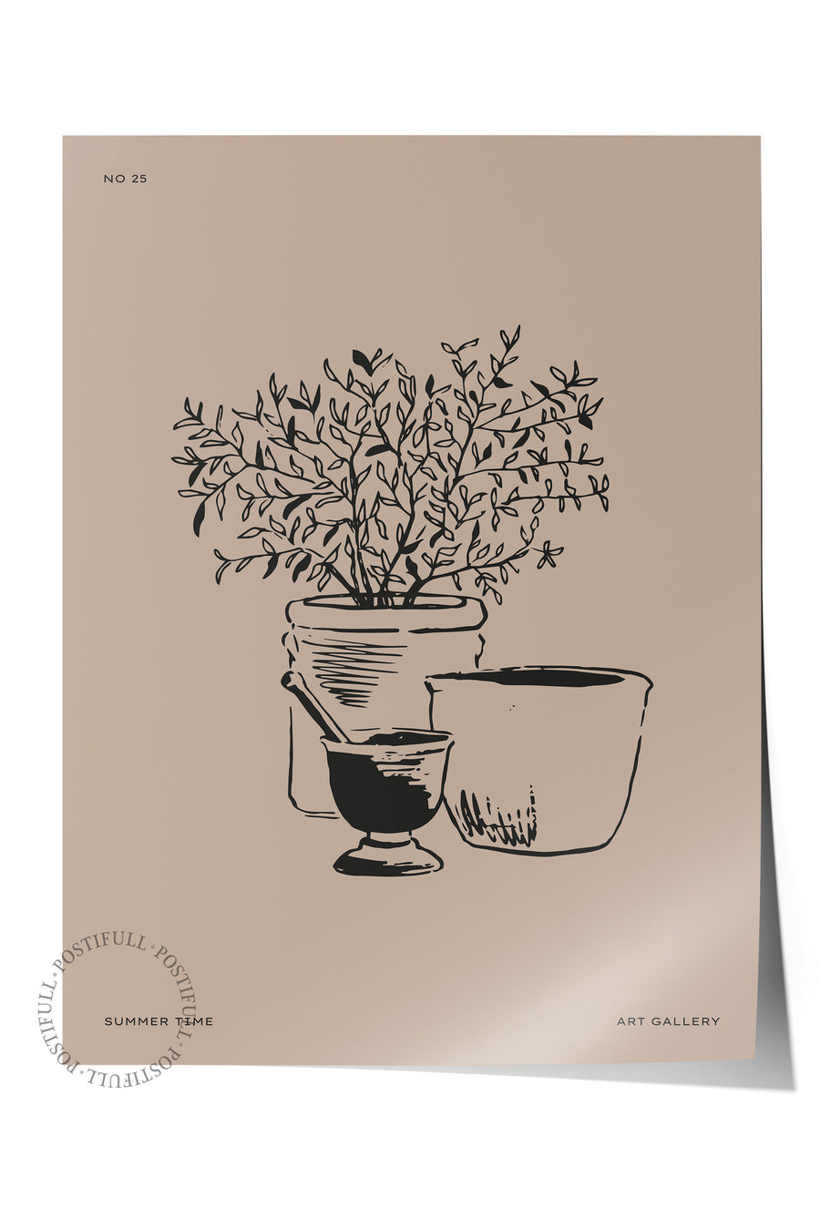 Çizim Vazolar Minimalist Yaz Çerçevesiz Poster