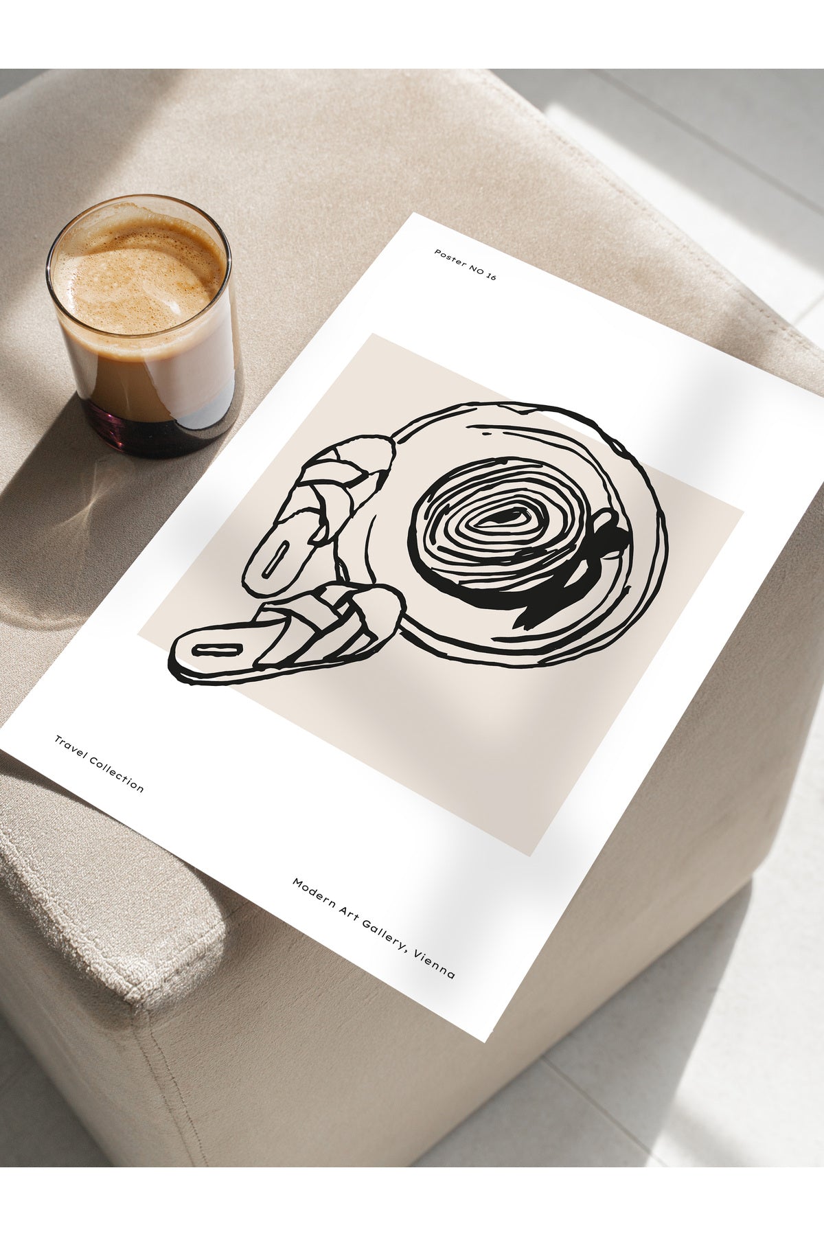 Gezi Çizim Temalı Duvar Posteri, Estetik Çerçevesiz Poster - Yatak Odası, Salon, Mutfak Duvar Dekoru