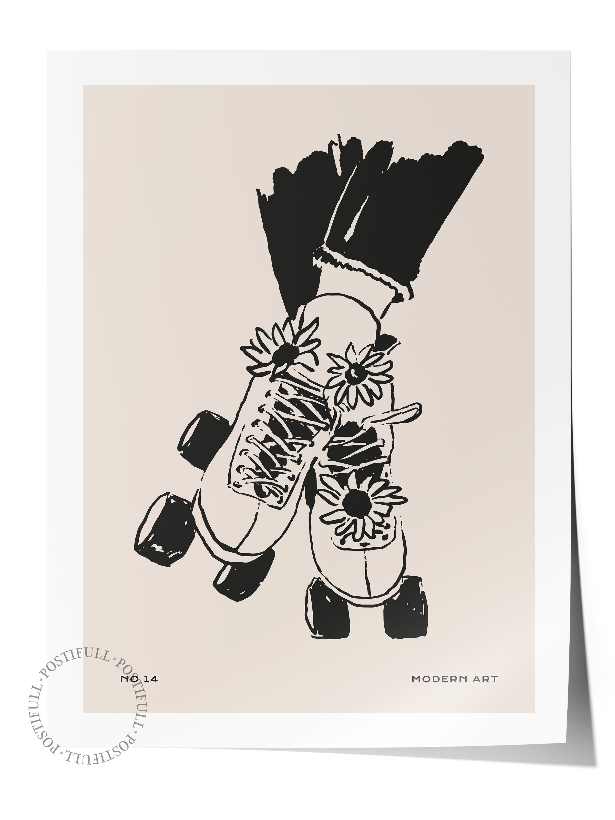Gezi Çizim Temalı Duvar Posteri, Estetik Çerçevesiz Poster - Yatak Odası, Salon, Mutfak Duvar Dekoru