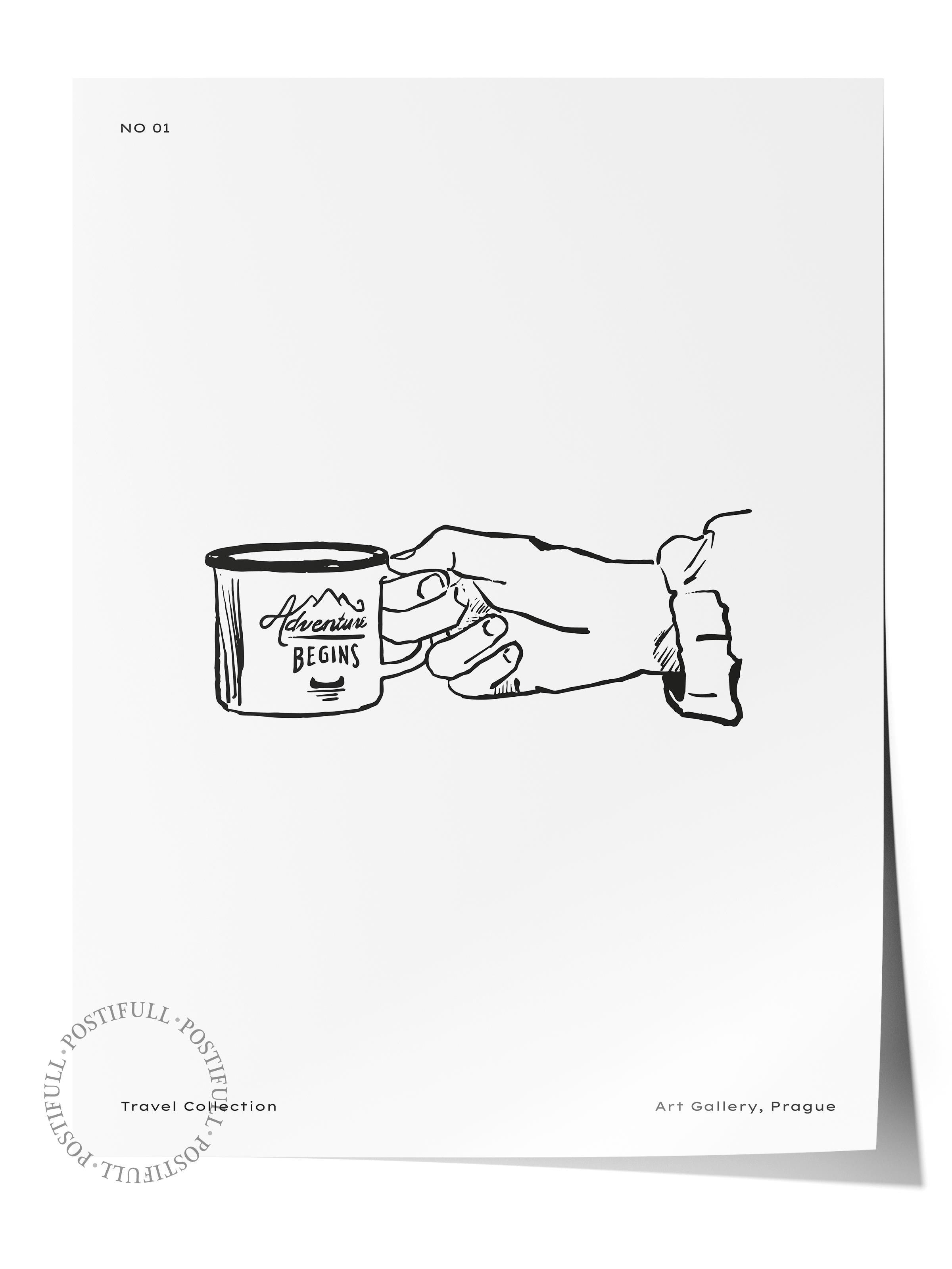 Gezi Çizim Temalı Duvar Posteri, Estetik Çerçevesiz Poster - Yatak Odası, Salon, Mutfak Duvar Dekoru