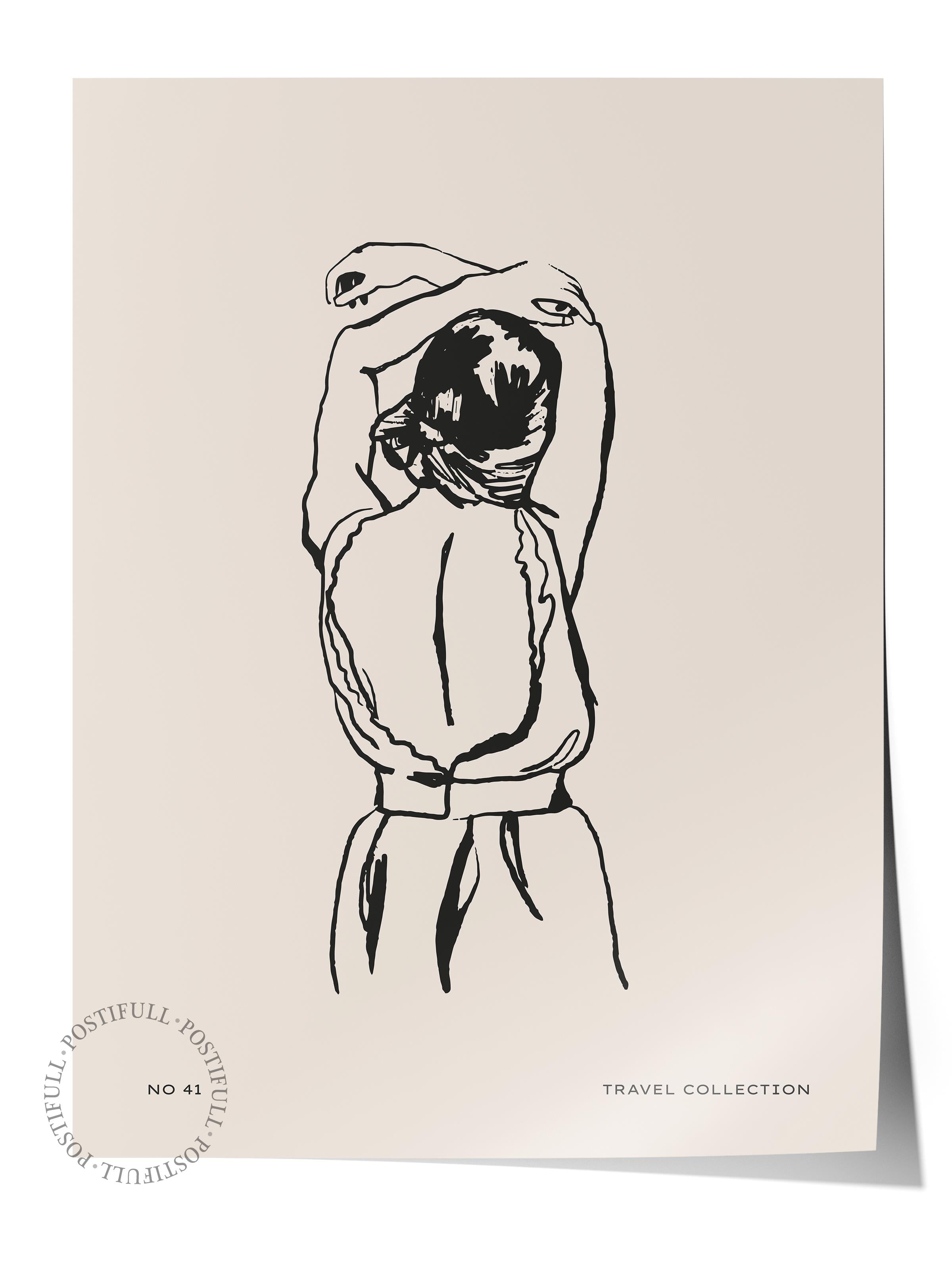 Gezi Çizim Temalı Duvar Posteri, Estetik Çerçevesiz Poster - Yatak Odası, Salon, Mutfak Duvar Dekoru
