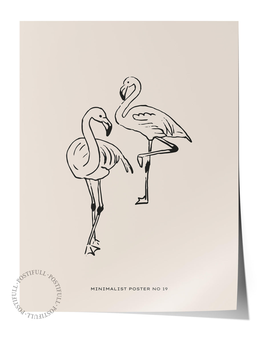 Flamingolar Minimalist Yaz Çerçevesiz Poster