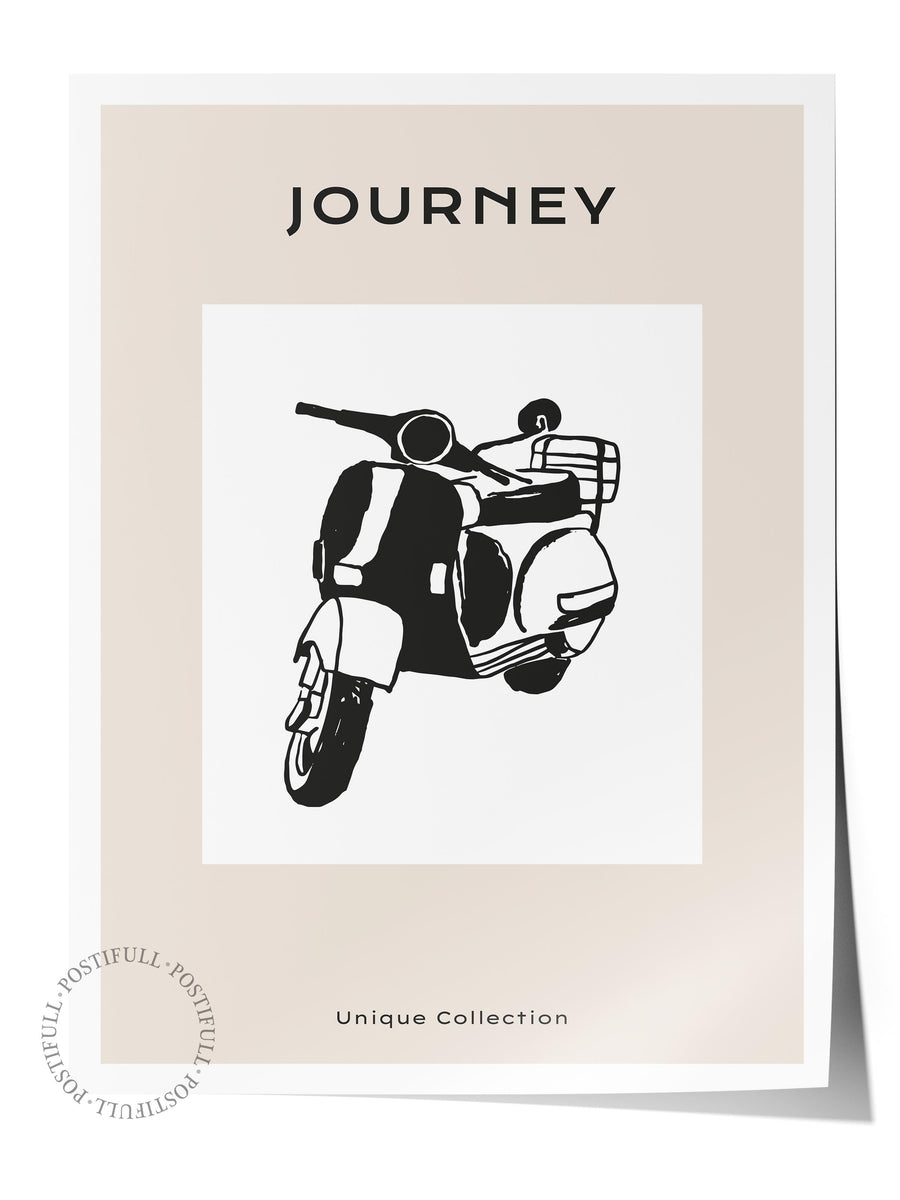 Farklı Tonlarda Journey Minimalist Yaz Çerçevesiz Poster