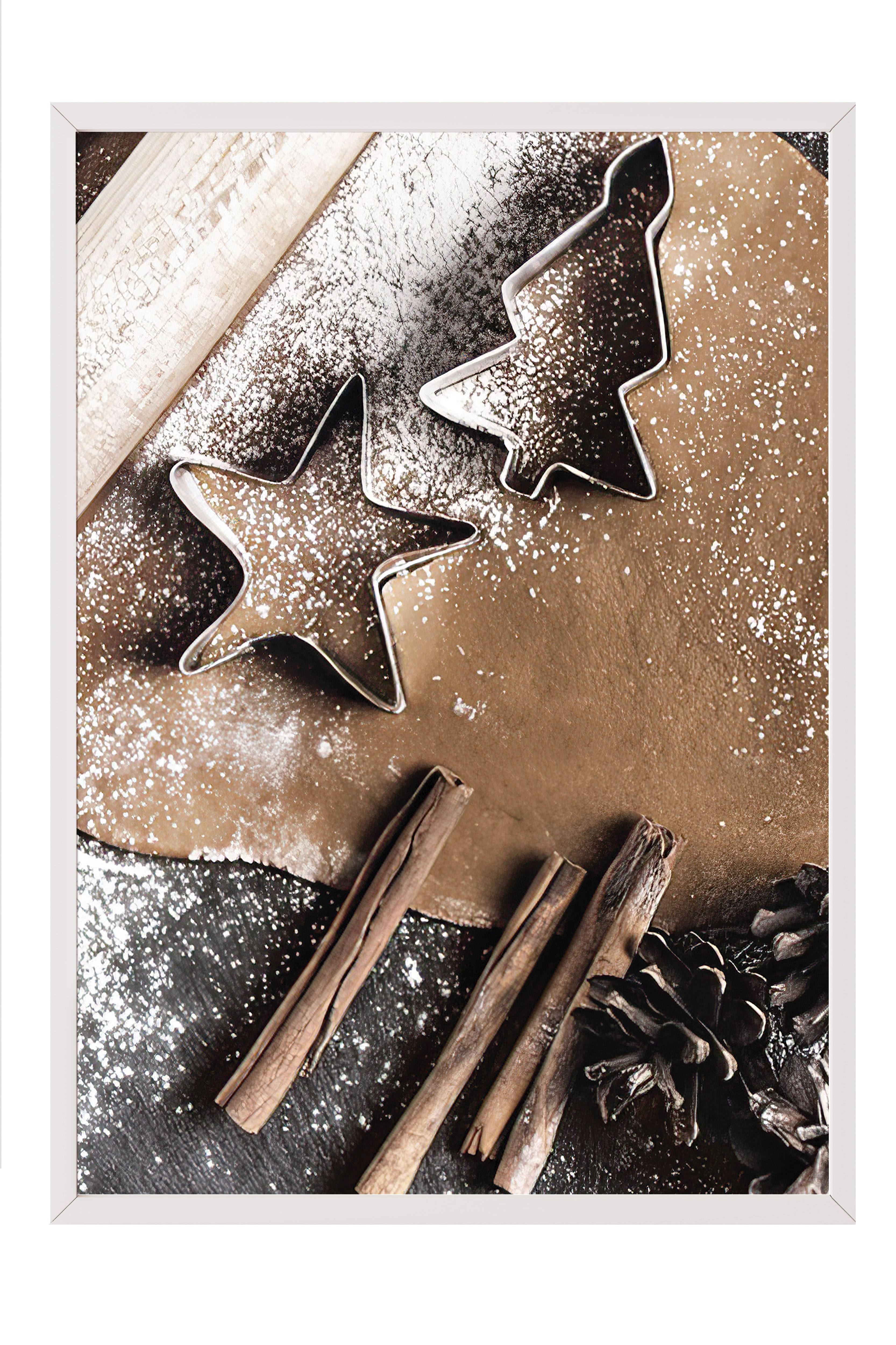 Gingerbread Çerçeveli Tablo, Beyaz Çerçeve ve Poster, Dikey Duvar Tablosu Comfort Serisi NO:108357