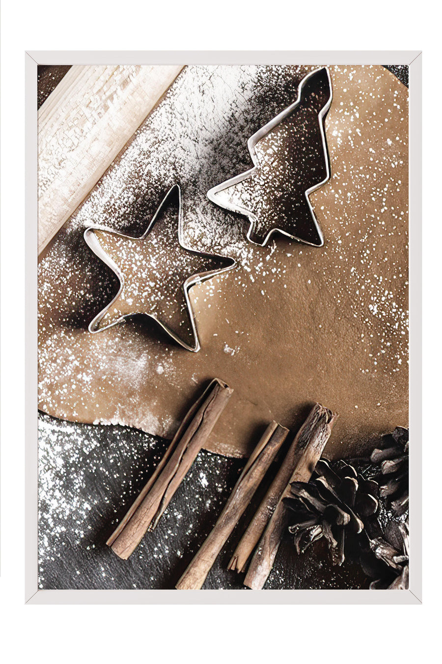 Gingerbread Çerçeveli Tablo, Beyaz Çerçeve ve Poster, Dikey Duvar Tablosu Comfort Serisi NO:108357