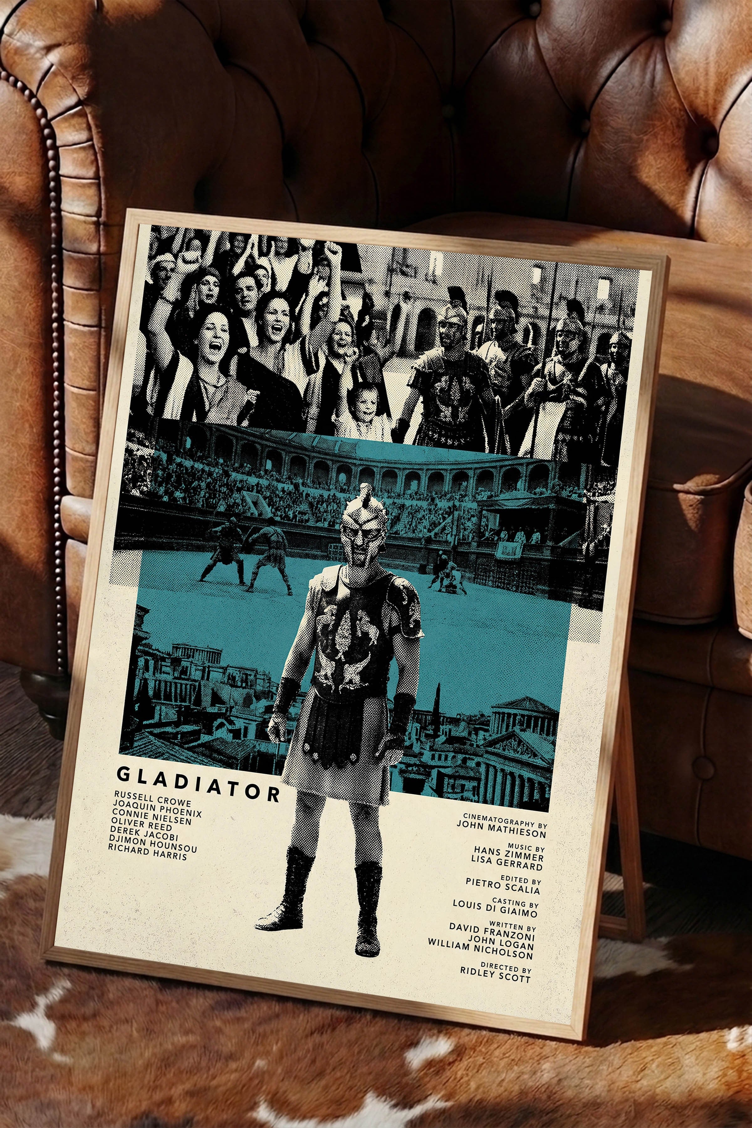Gladiator Ahşap Çerçeveli Poster, Sinema ve Dizi Tablo, Film Dizi Afişleri NO:112803