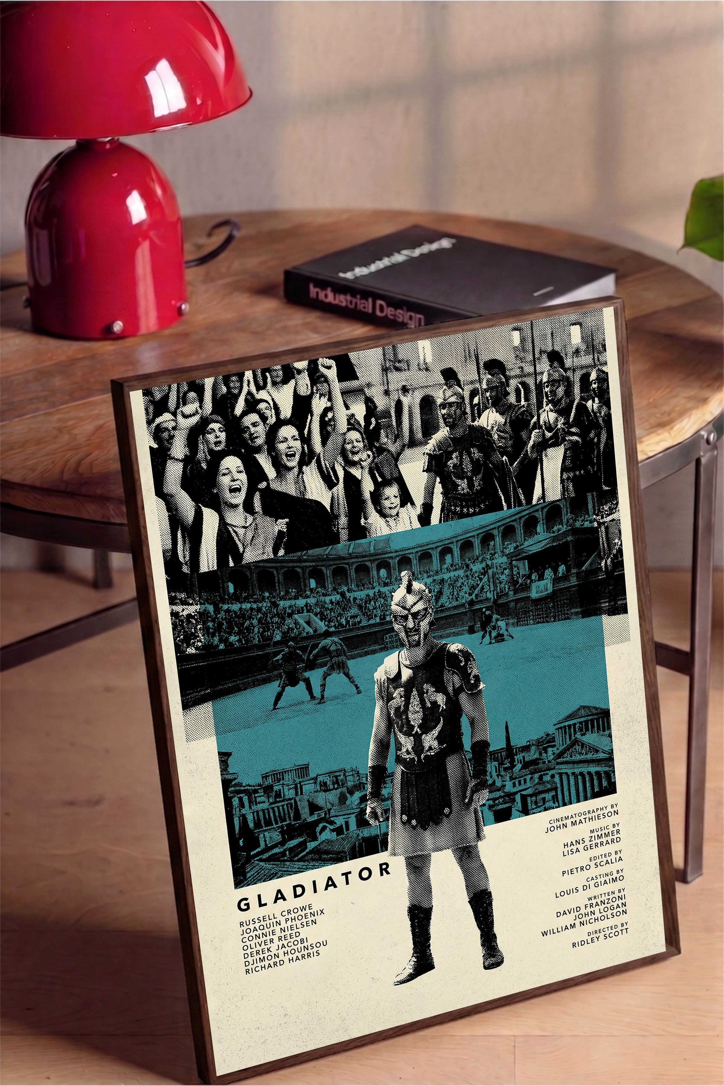 Gladiator Kahverengi Çerçeveli Poster, Sinema ve Dizi Tablo, Film Dizi Afişleri NO:112803