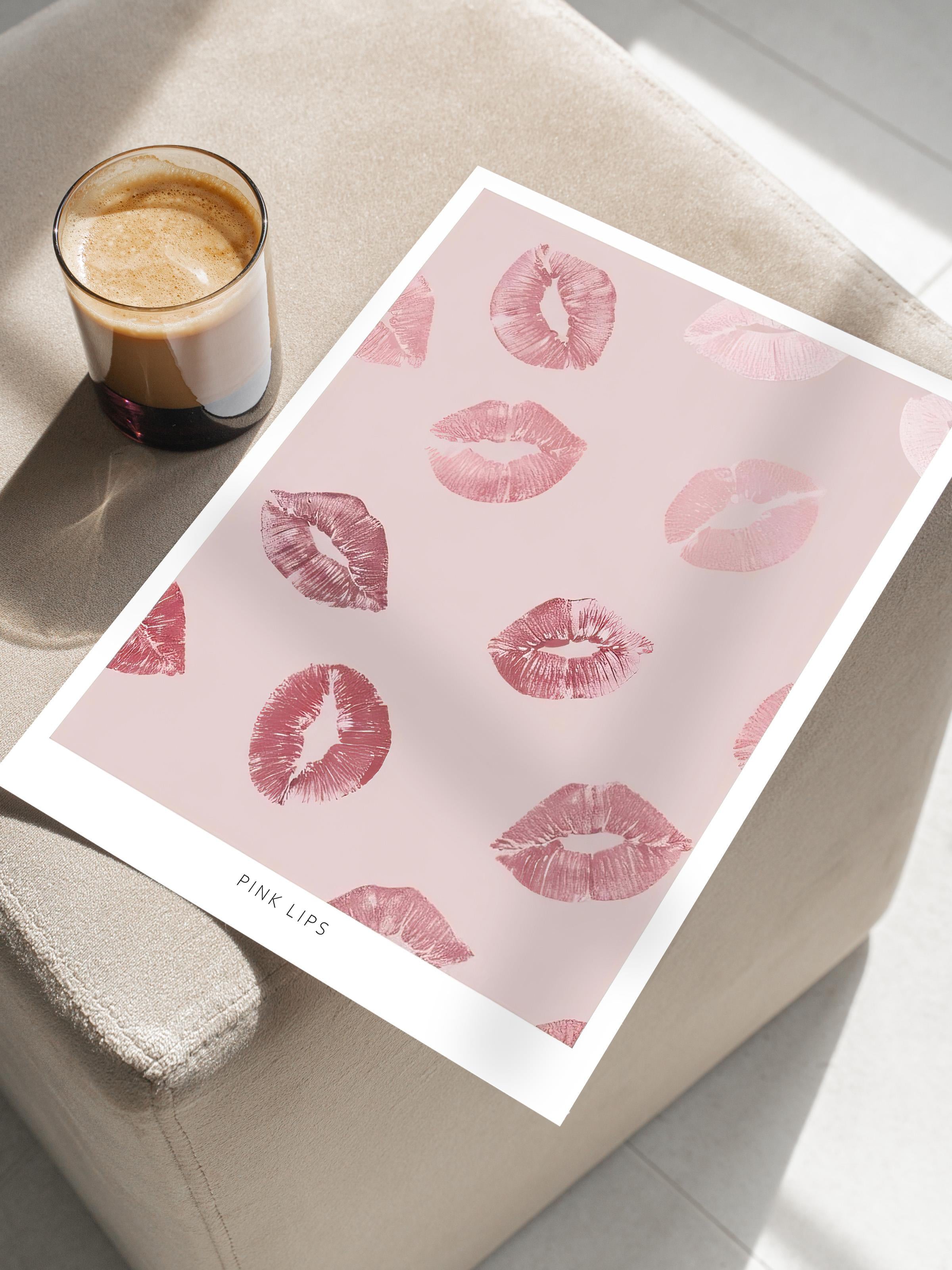 Glossy Lips Poster, Çerçevesiz Duvar Posteri, Dikey Duvar Tablosu Comfort Serisi NO:108382