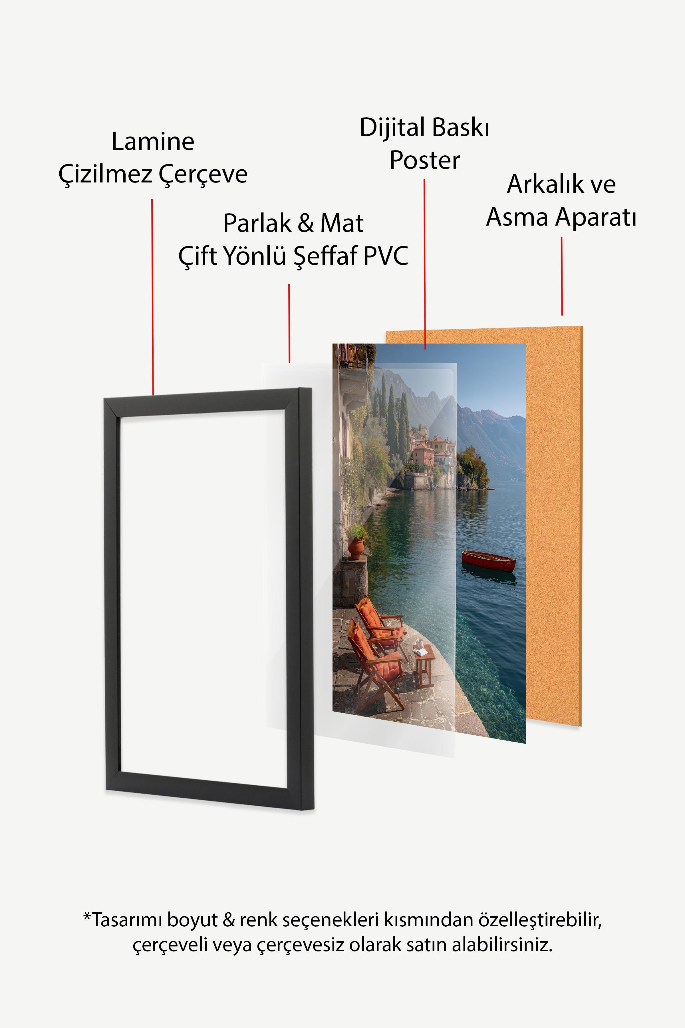Göl Manzarası Posteri, Siyah Çerçeveli Poster, Old Money Serisi, NO:113228