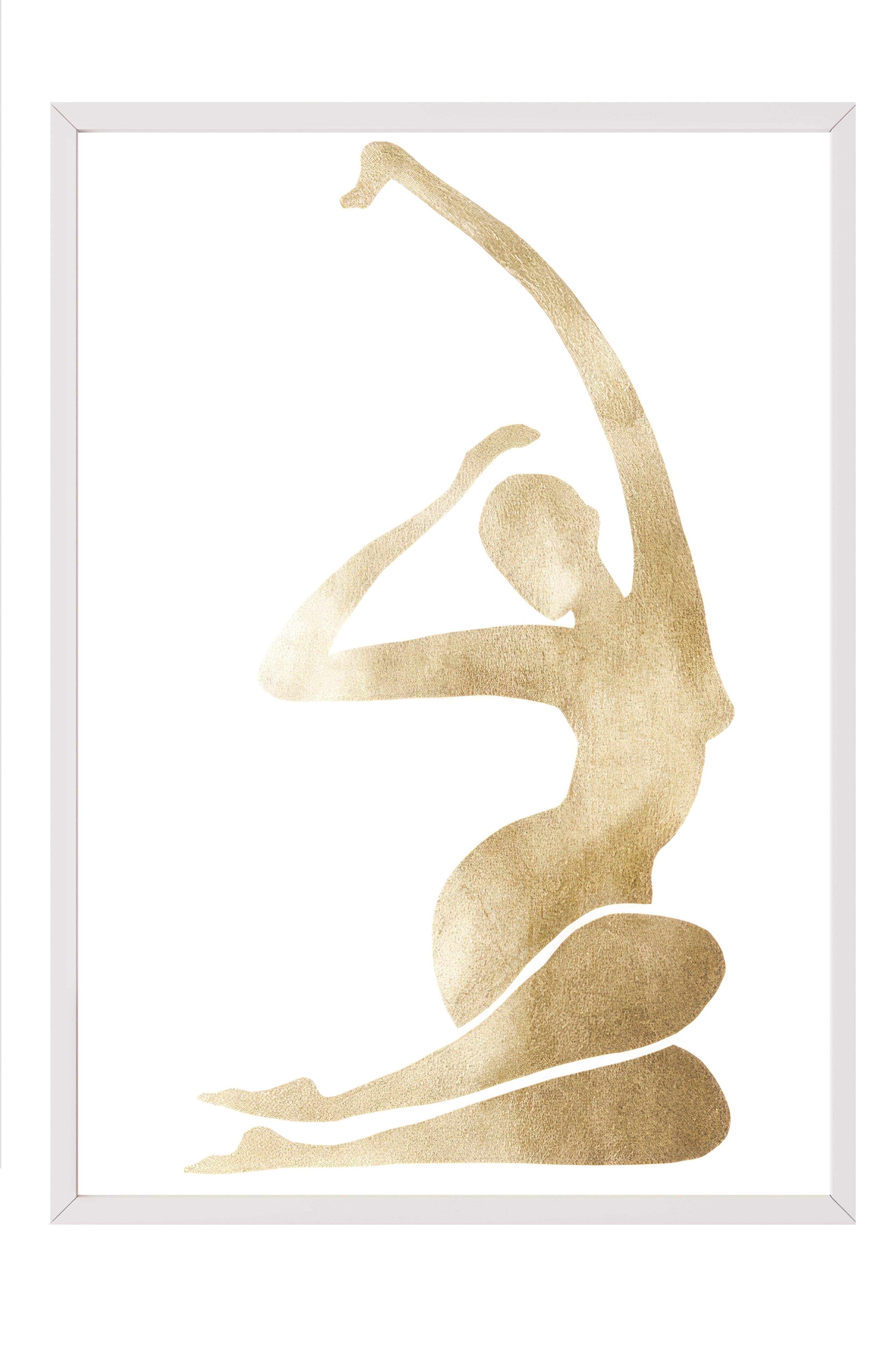 Gold Figure Çerçeveli Tablo, Beyaz Çerçeve ve Poster, Dikey Duvar Tablosu Comfort Serisi NO:108450
