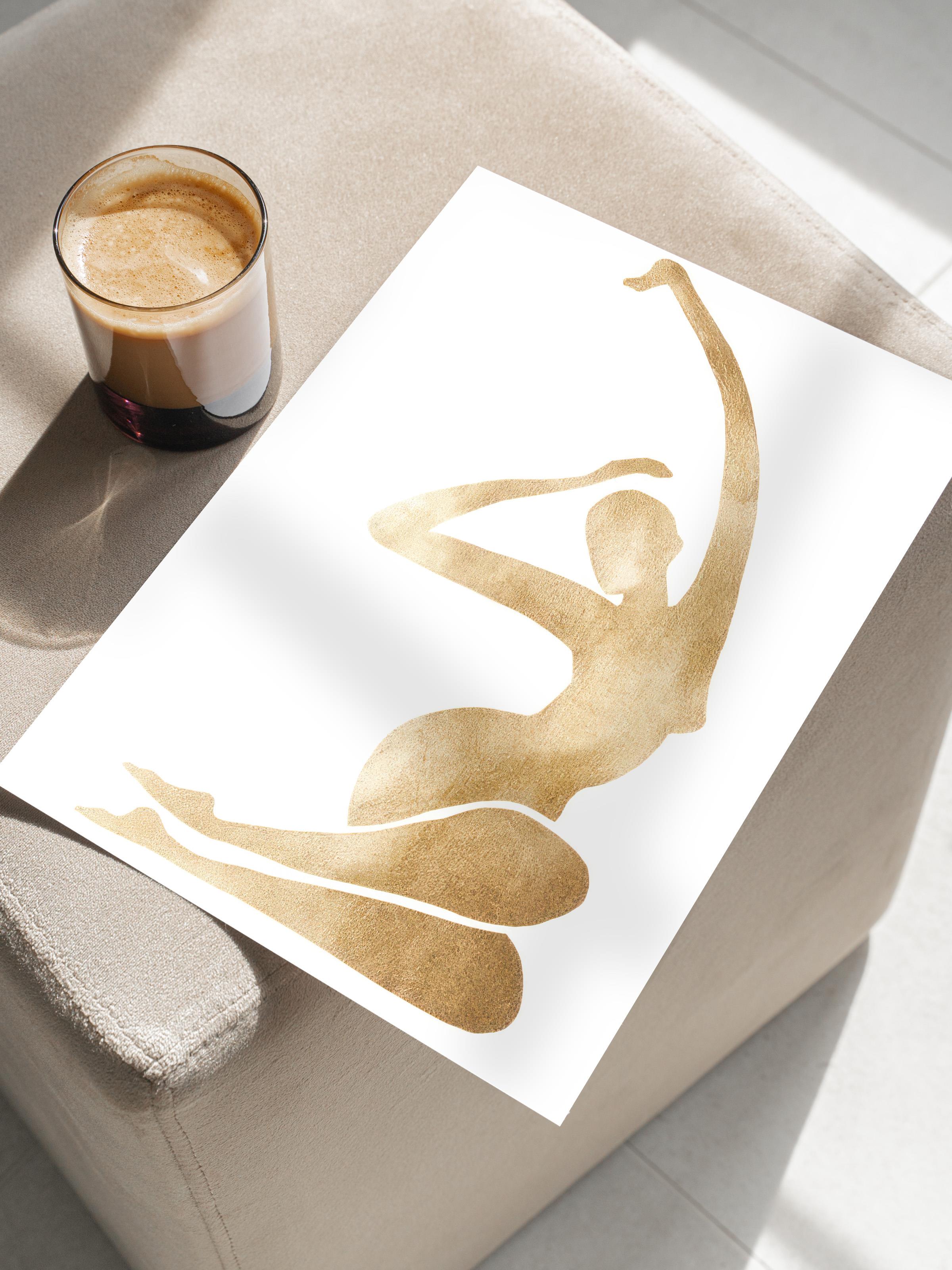 Gold Figure Poster, Çerçevesiz Duvar Posteri, Dikey Duvar Tablosu Comfort Serisi NO:108450