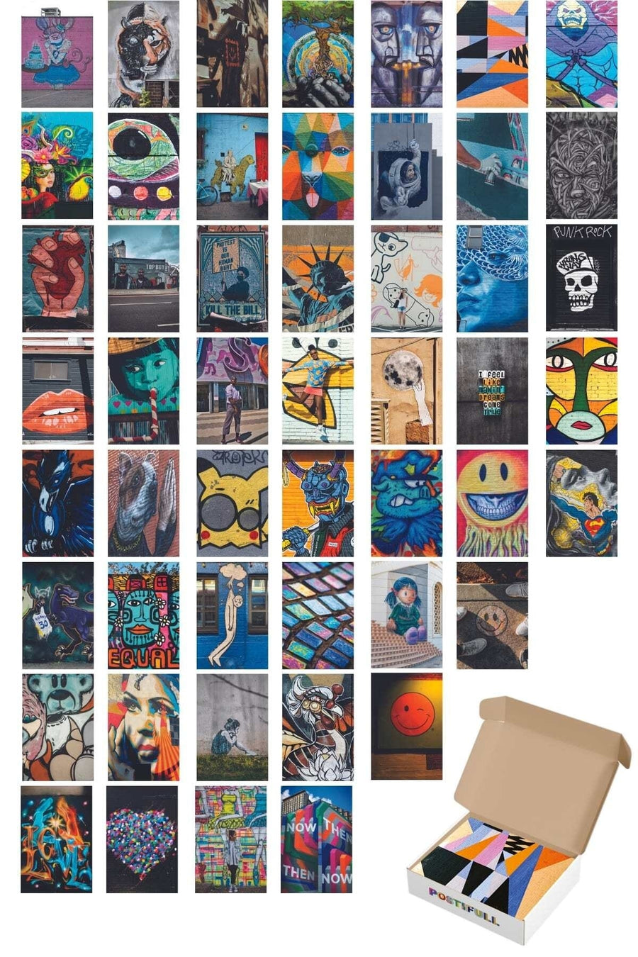 Grafiti Temalı Poster Kolaj Set Arkası Yapışkanlı - 50 Adet - Renkli Poster Seti - 10cm*15cm