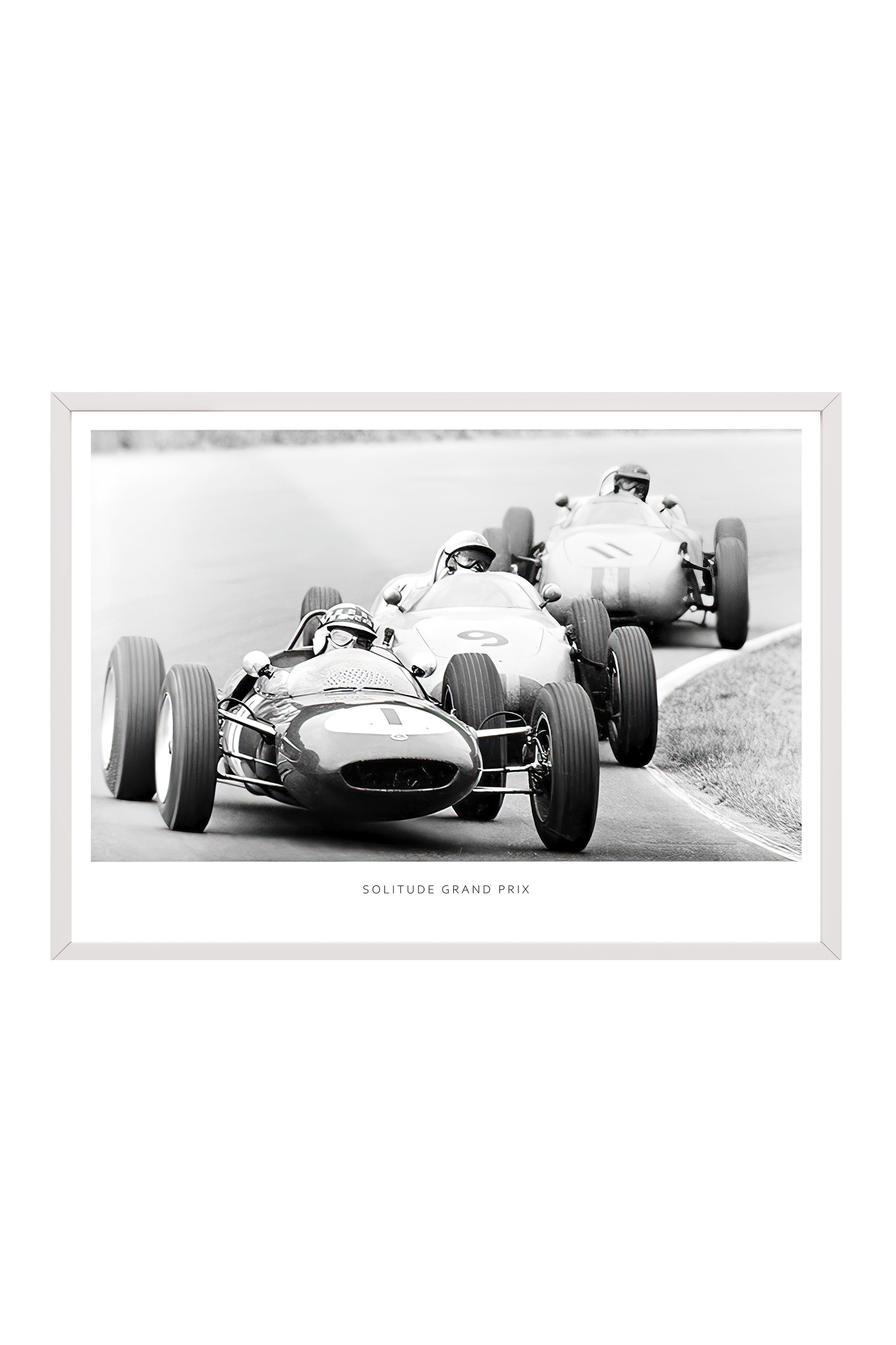 Grand Prix Vintage Çerçeveli Tablo, Beyaz Çerçeve ve Poster, Duvar Tablosu Comfort Serisi NO:108389